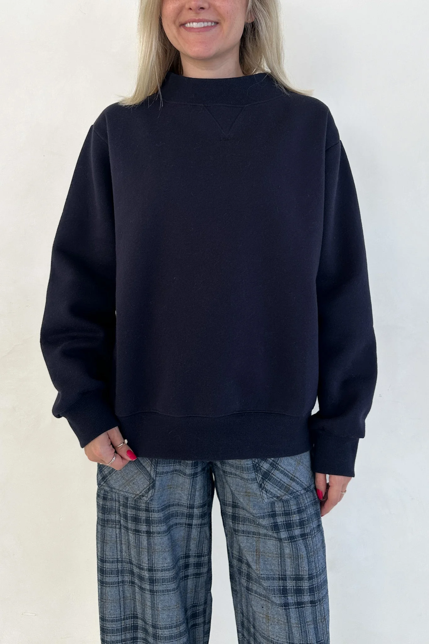 Coffee Run Mockneck Sweatshirt in Navy - Image 5