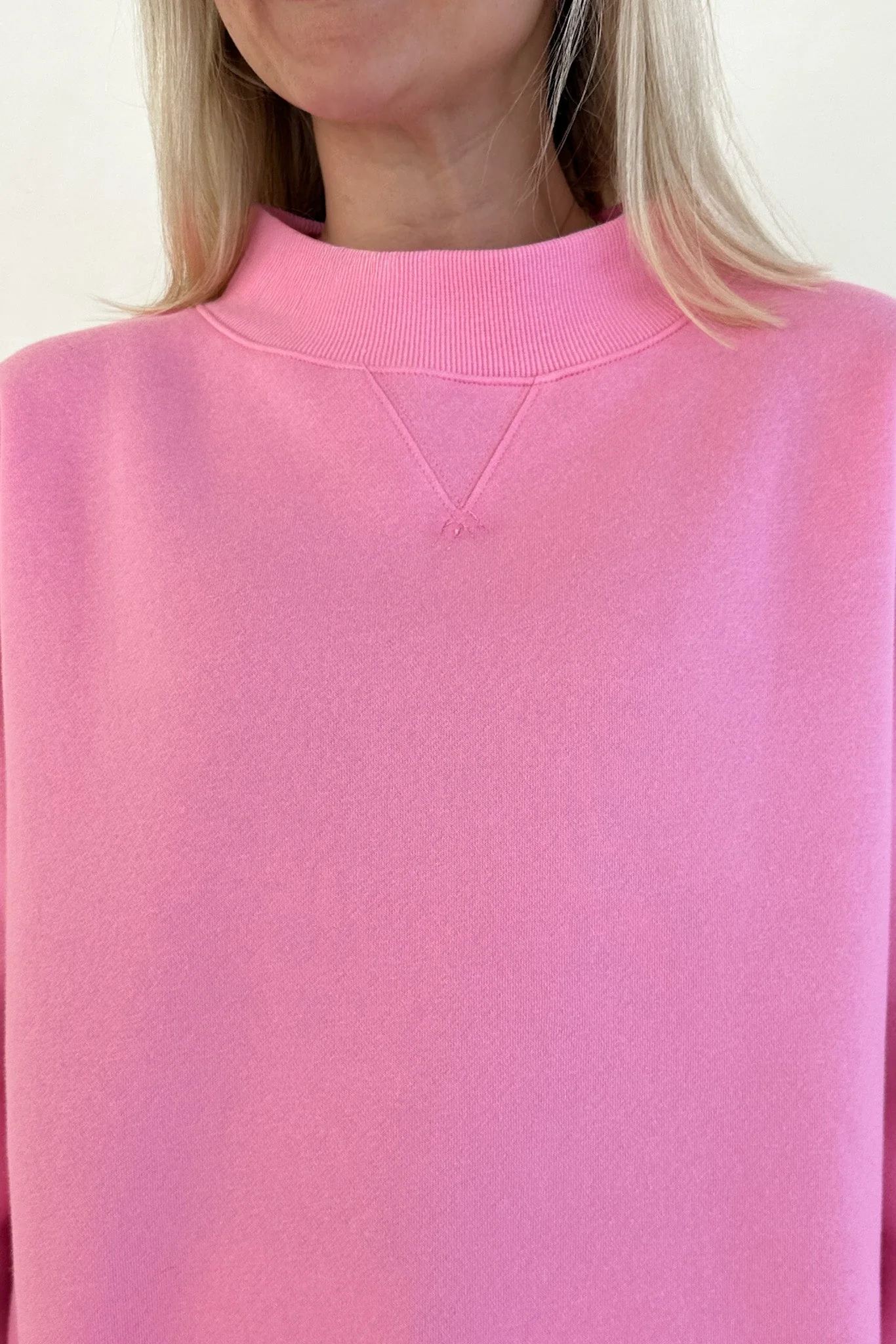 Coffee Run Mockneck Sweatshirt in Pink - Image 3