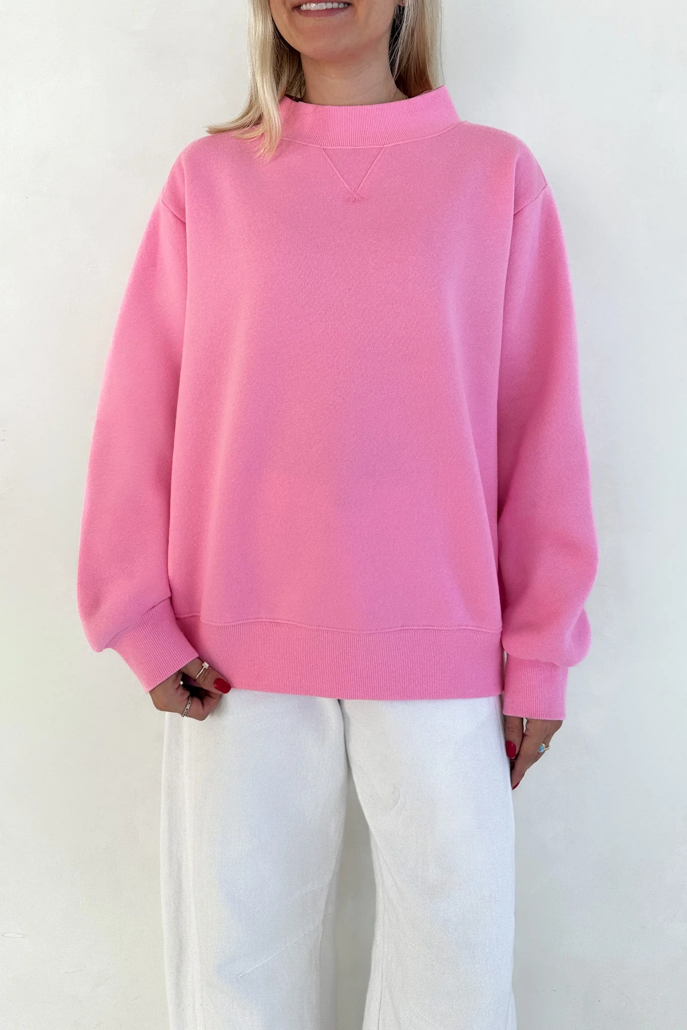 Coffee Run Mockneck Sweatshirt in Pink - Image 8