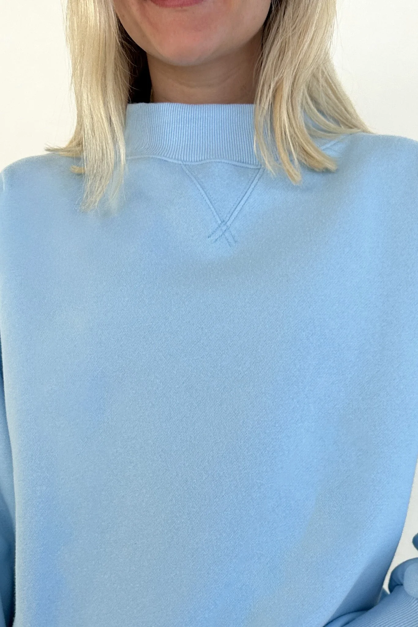 Coffee Run Mockneck Sweatshirt in Sky Blue - Image 3