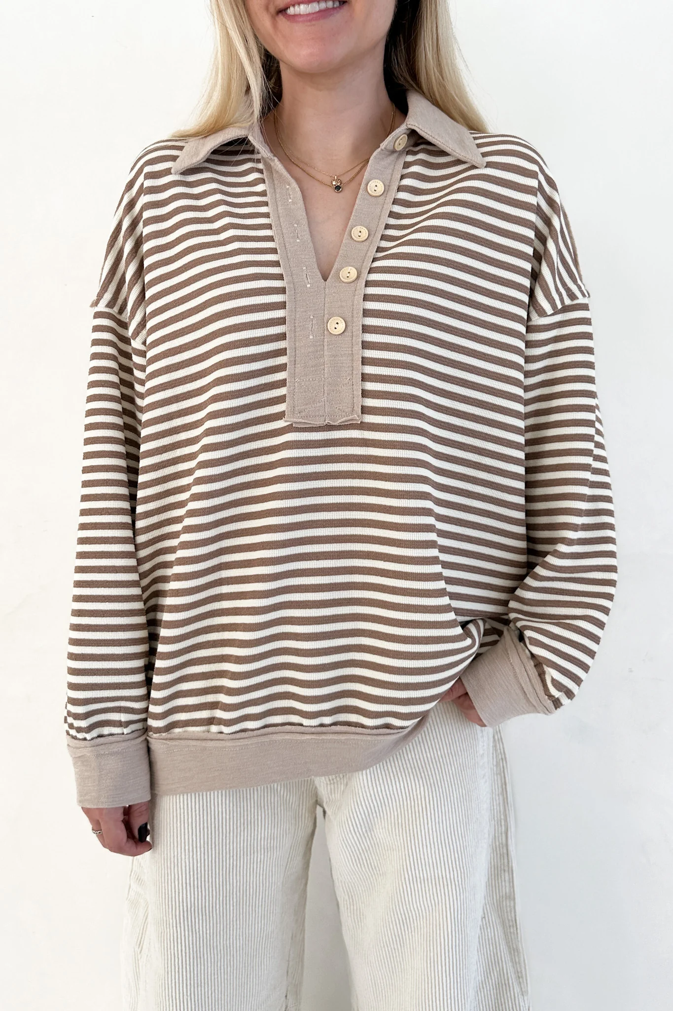 Coffee Run Striped Pullover - Image 5
