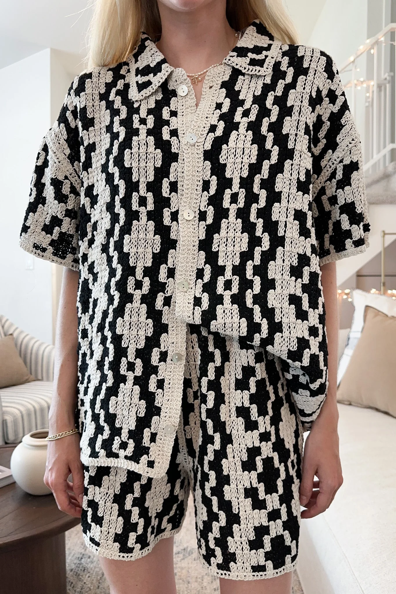 Cove Crochet Cotton Button Down Shirt - Image 7