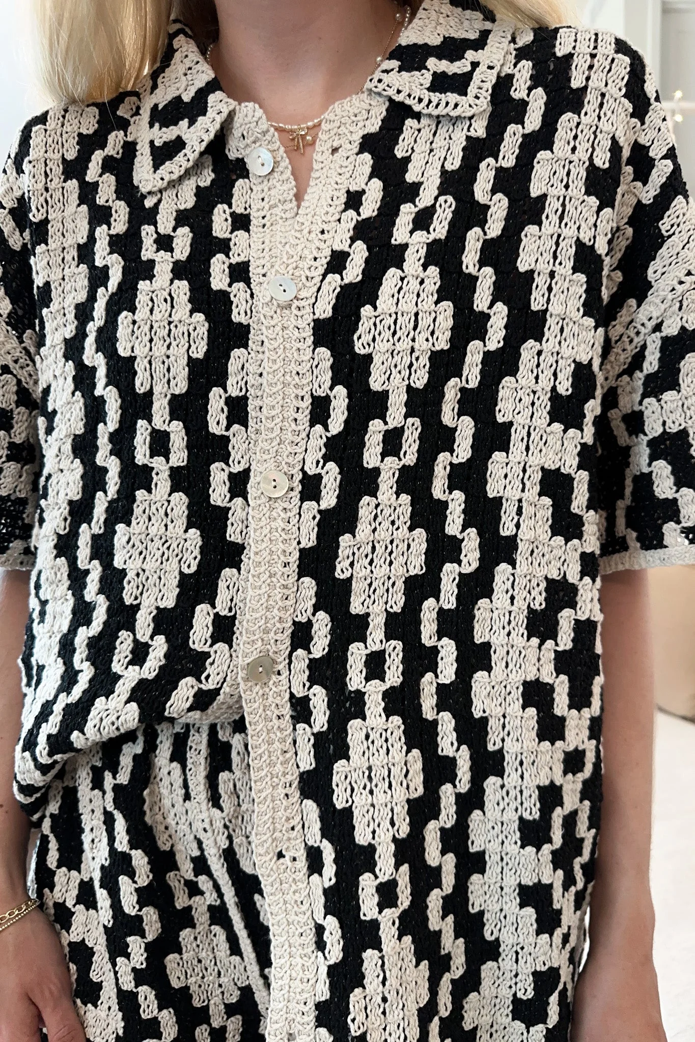 Cove Crochet Cotton Button Down Shirt - Image 8