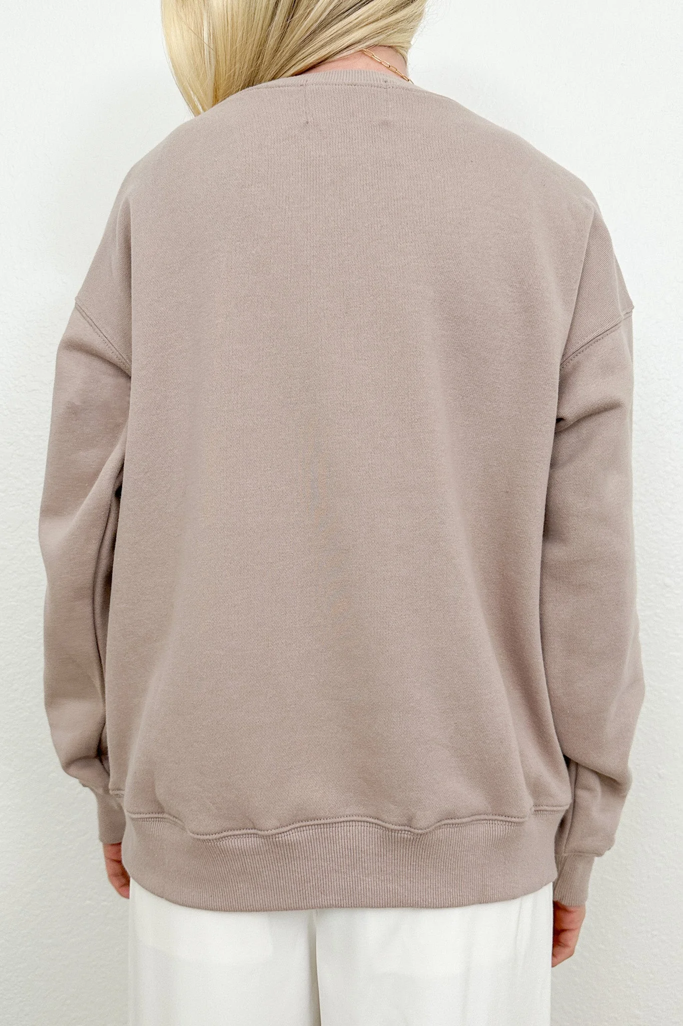 Crew Pullover Sweatshirt in Dusty Rose - Image 5