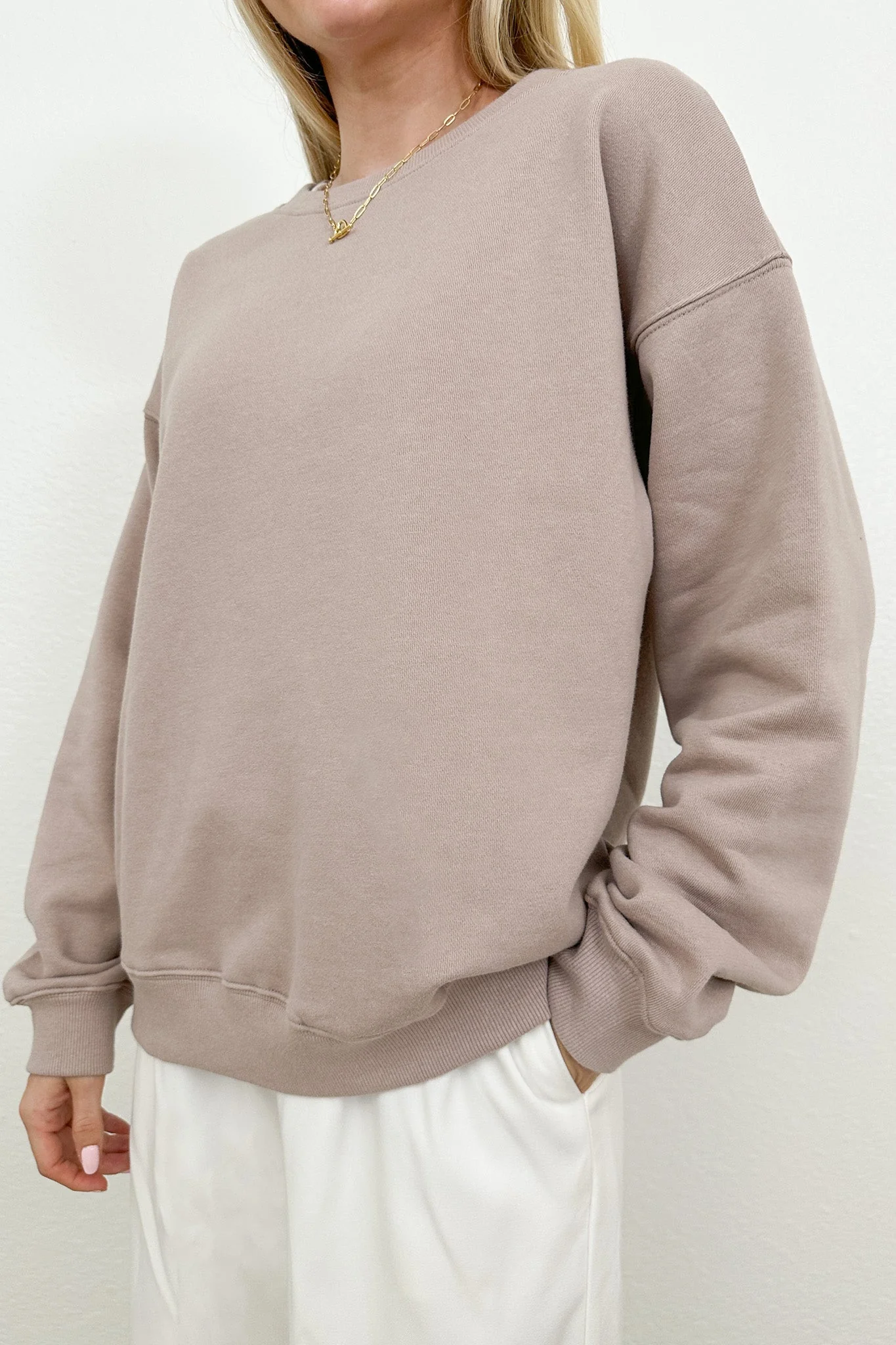 Crew Pullover Sweatshirt in Dusty Rose - Image 6
