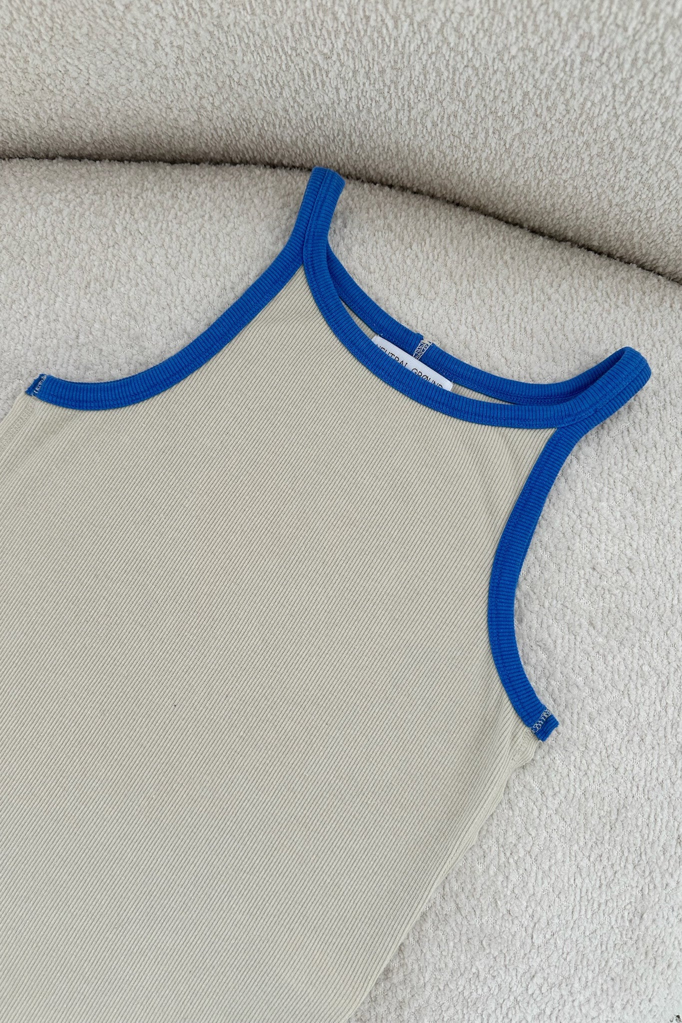 Daydreamer Color Block Tank Top in Blue and Stone - Image 3