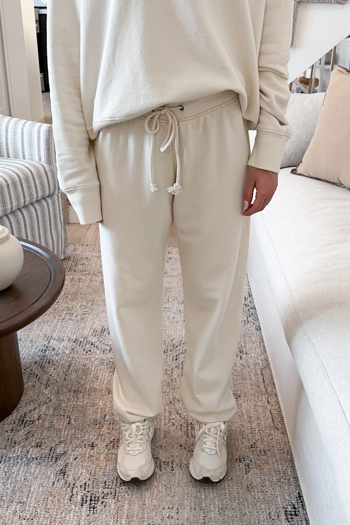 Daydreamer Organic Cotton Joggers in Natural - Image 6
