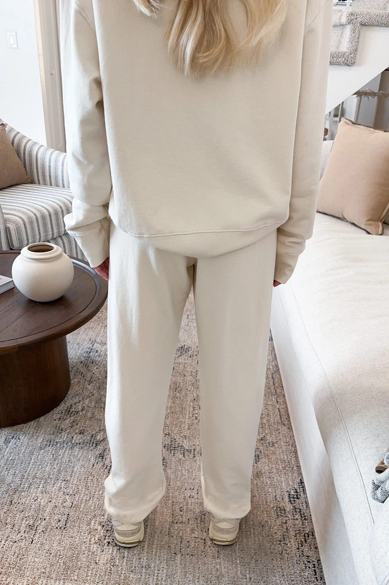 Daydreamer Organic Cotton Joggers in Natural - Image 7