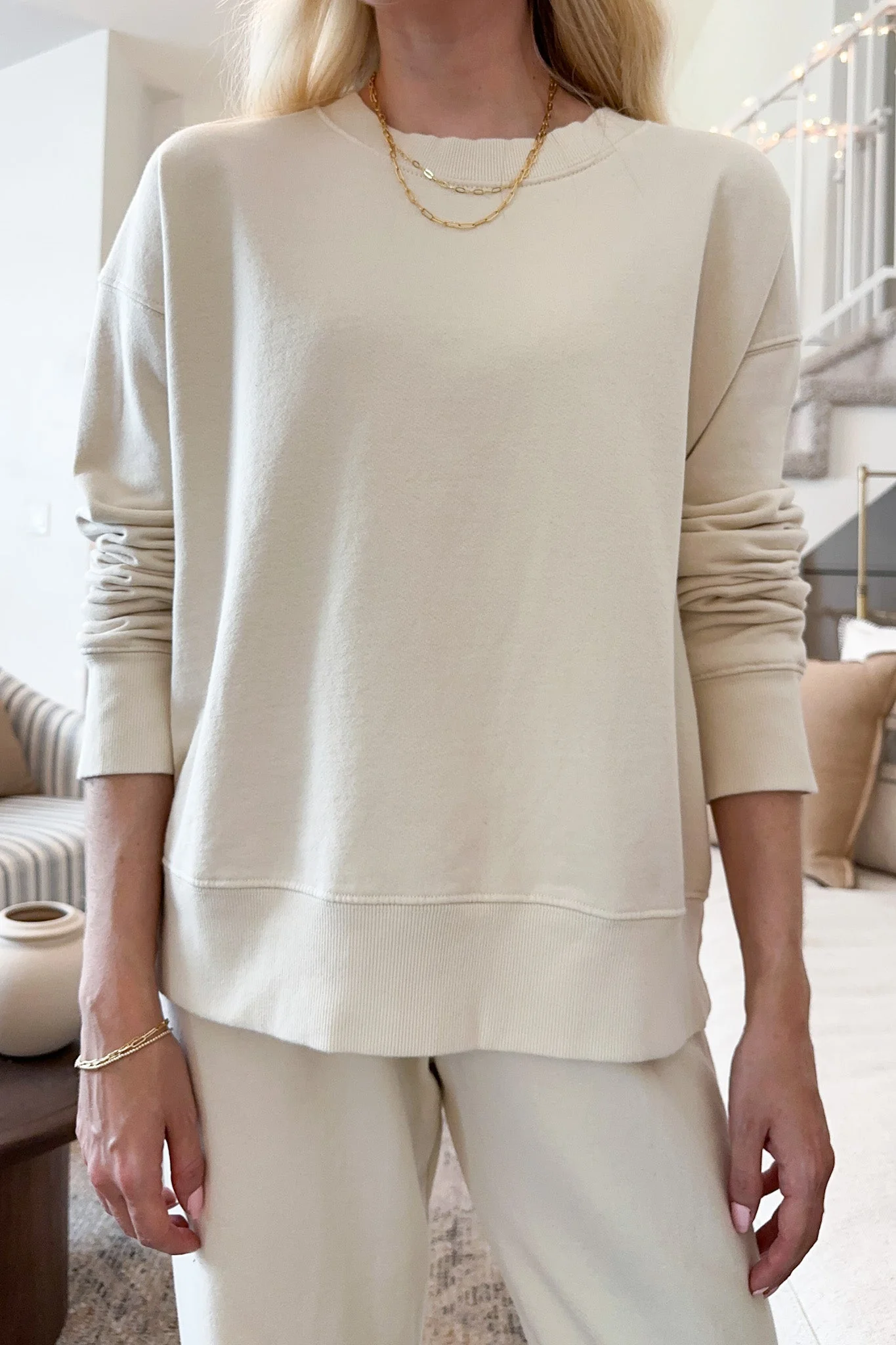 Daydreamer Organic Cotton Pullover in Natural - Image 3