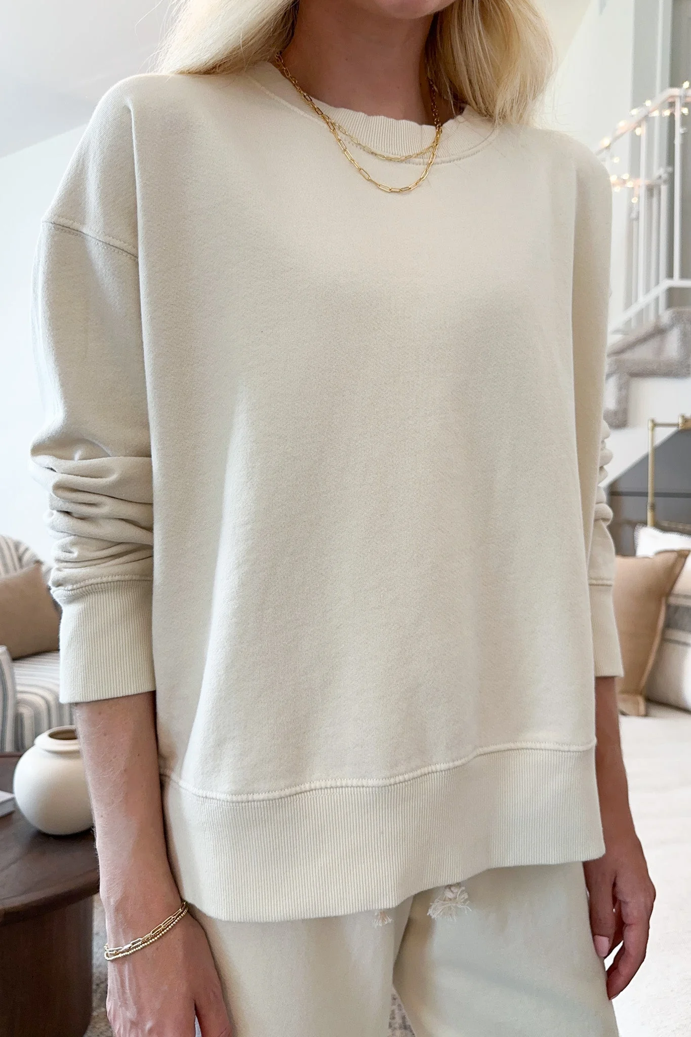 Daydreamer Organic Cotton Pullover in Natural - Image 6