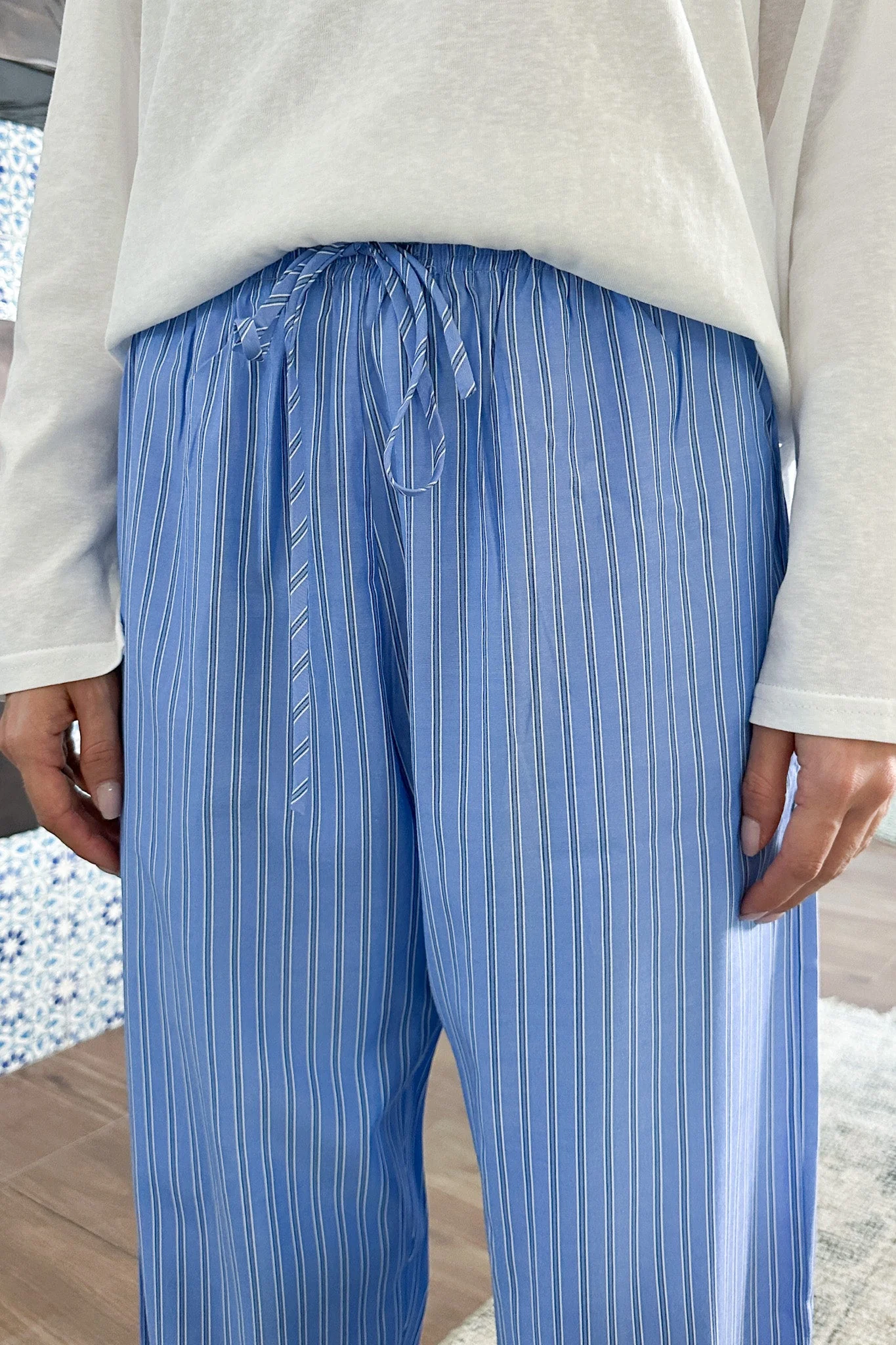 Deck The Halls Cotton Pants in Blue - Image 5