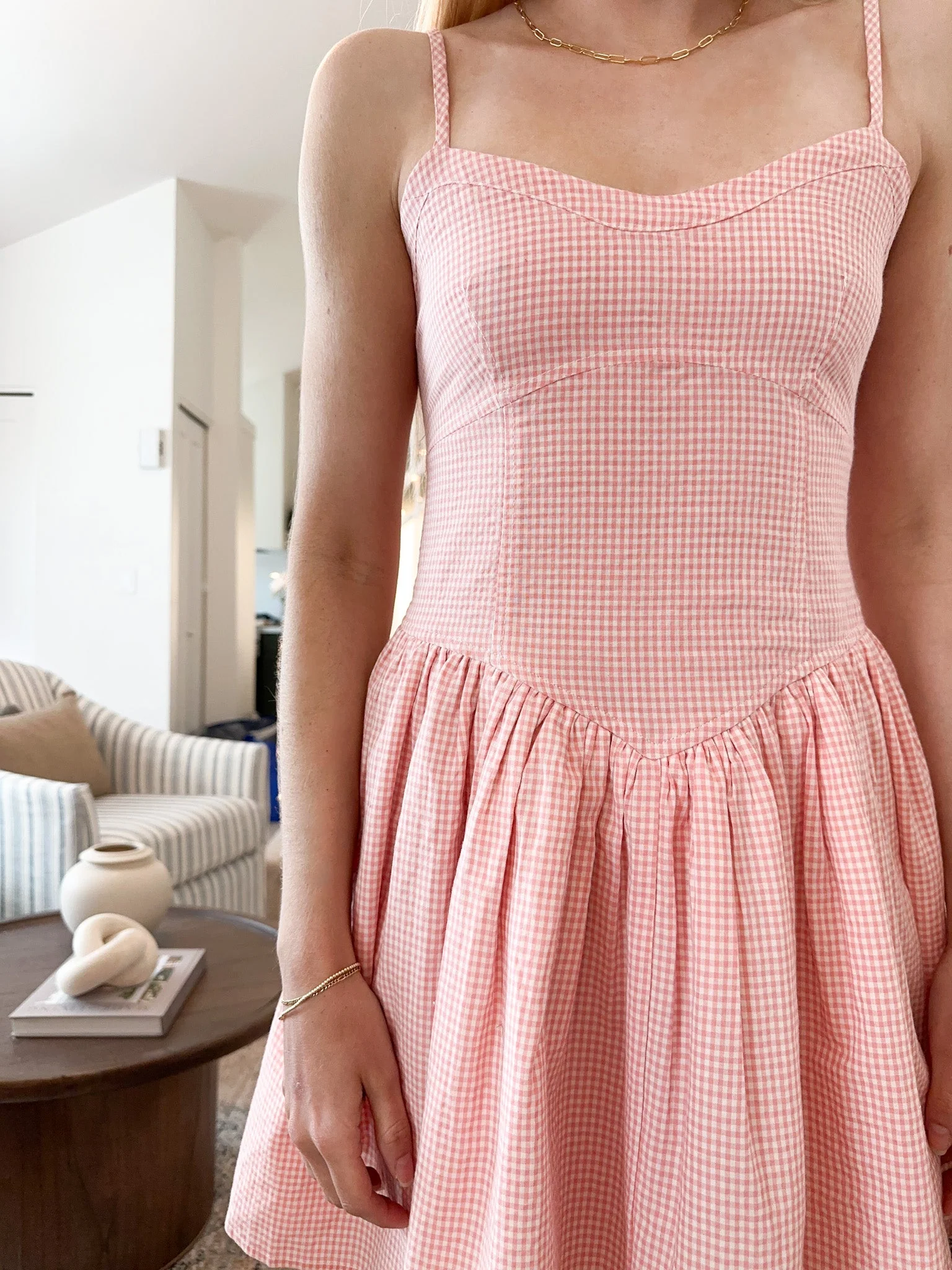 Delilah Gingham Mini Dress - Image 3