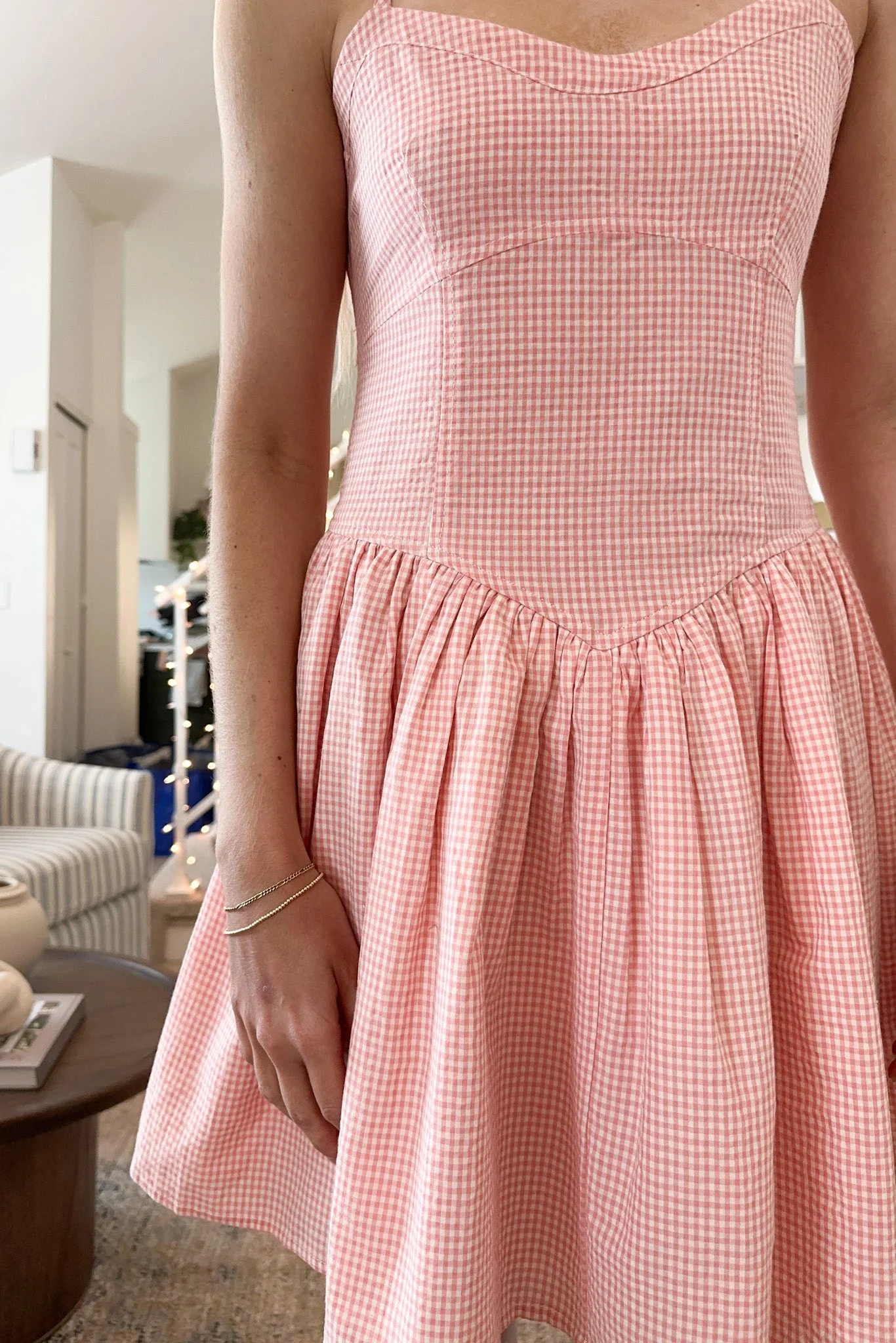 Delilah Gingham Mini Dress - Image 6
