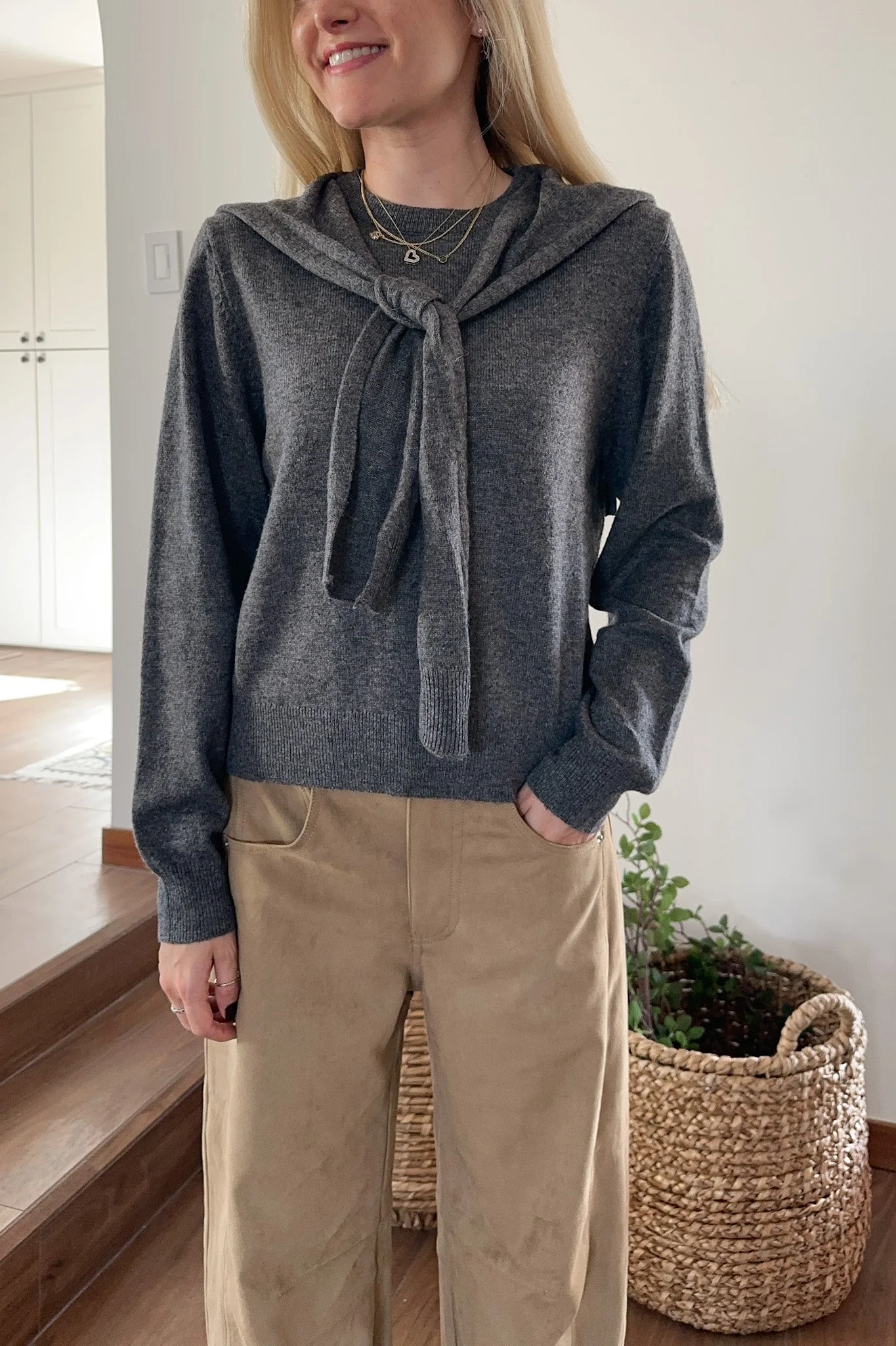 Delilah Round Neck Twofer Pullover Sweater - Image 5