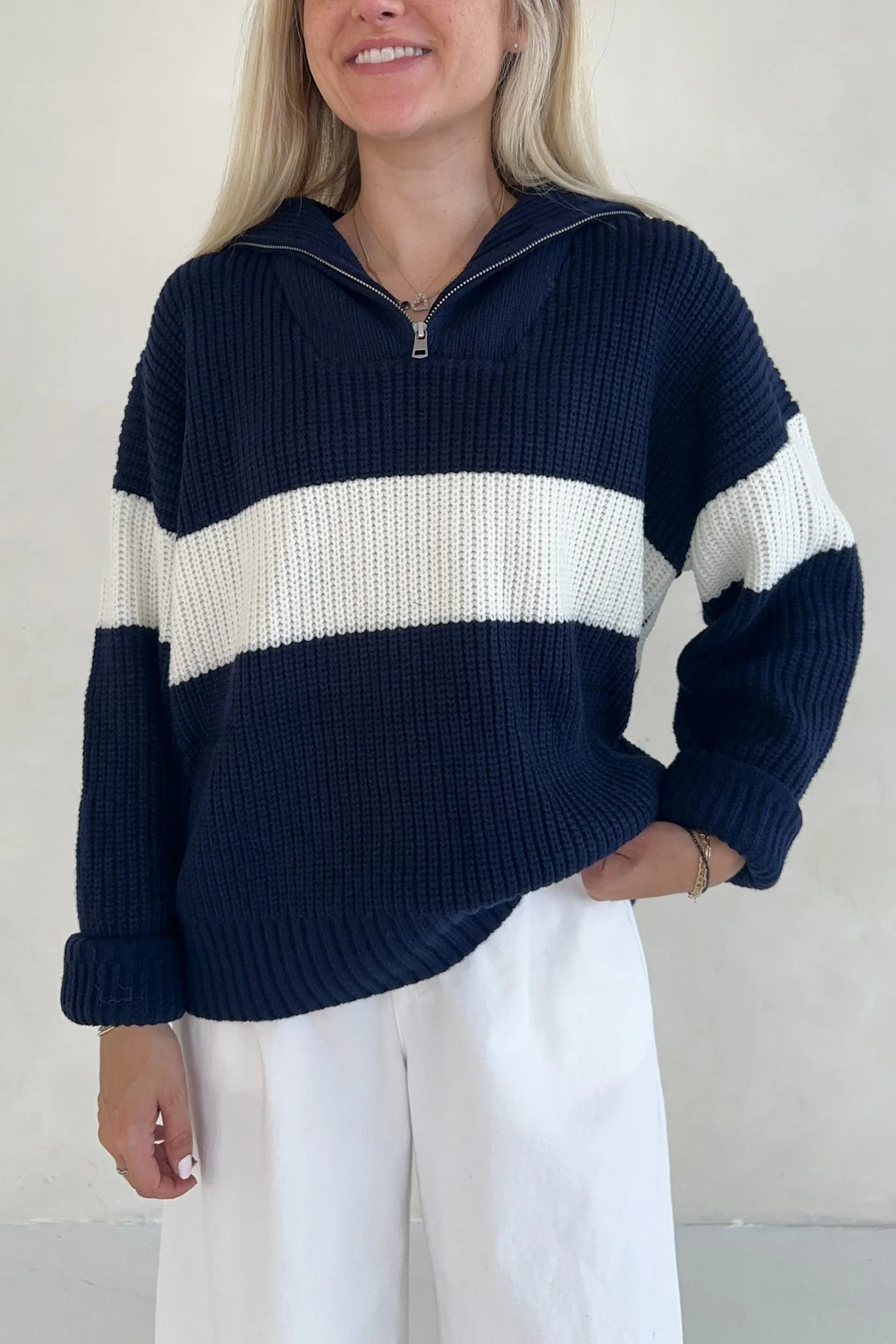 Dempsey Quarter Zip Long Sleeve Polo Sweater - Image 4