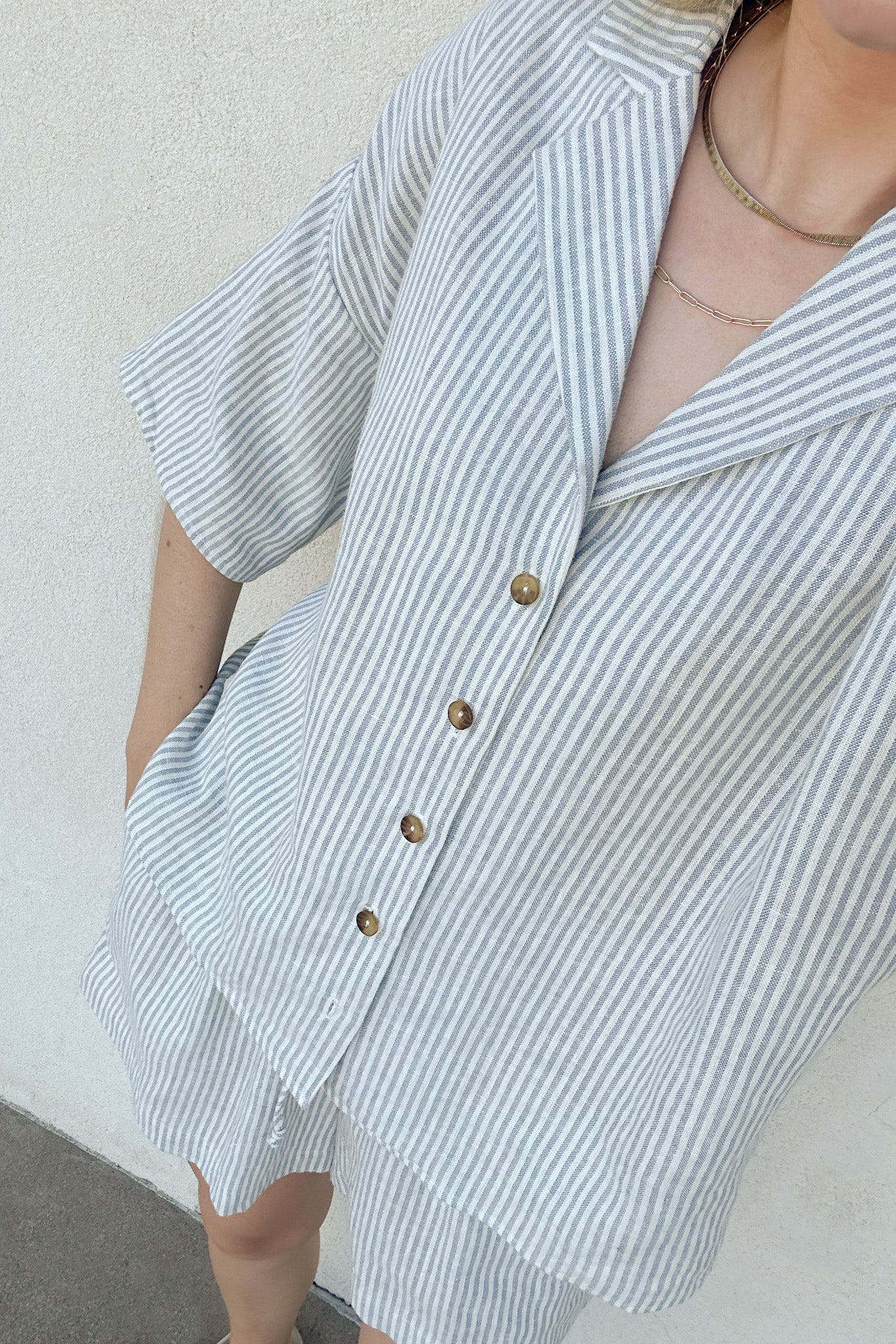 Emilie Striped Linen Button Down Shirt - Image 4