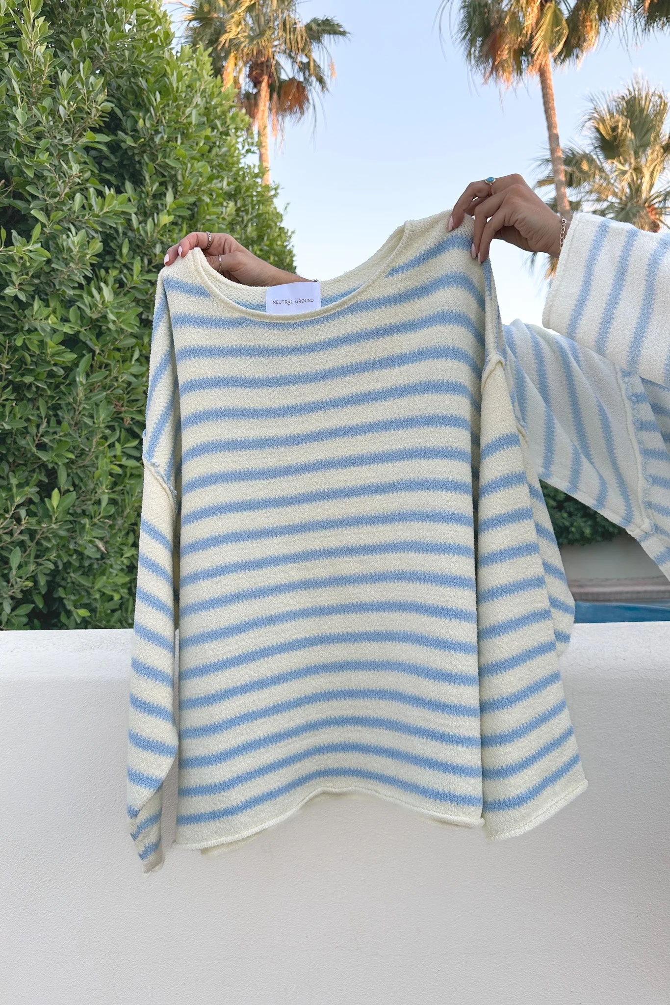 Endless Summer Oversized Sweater in Coastal Blue