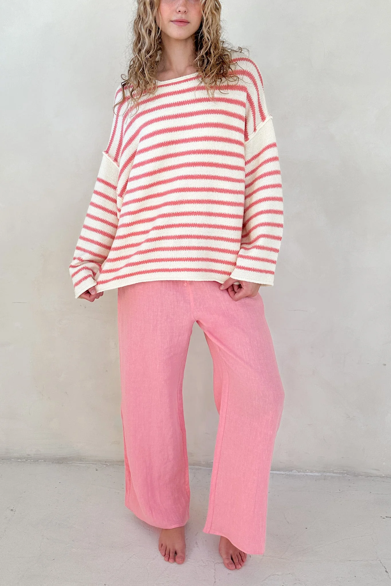 Endless Summer Oversized Sweater in Sunset Pink - Image 4