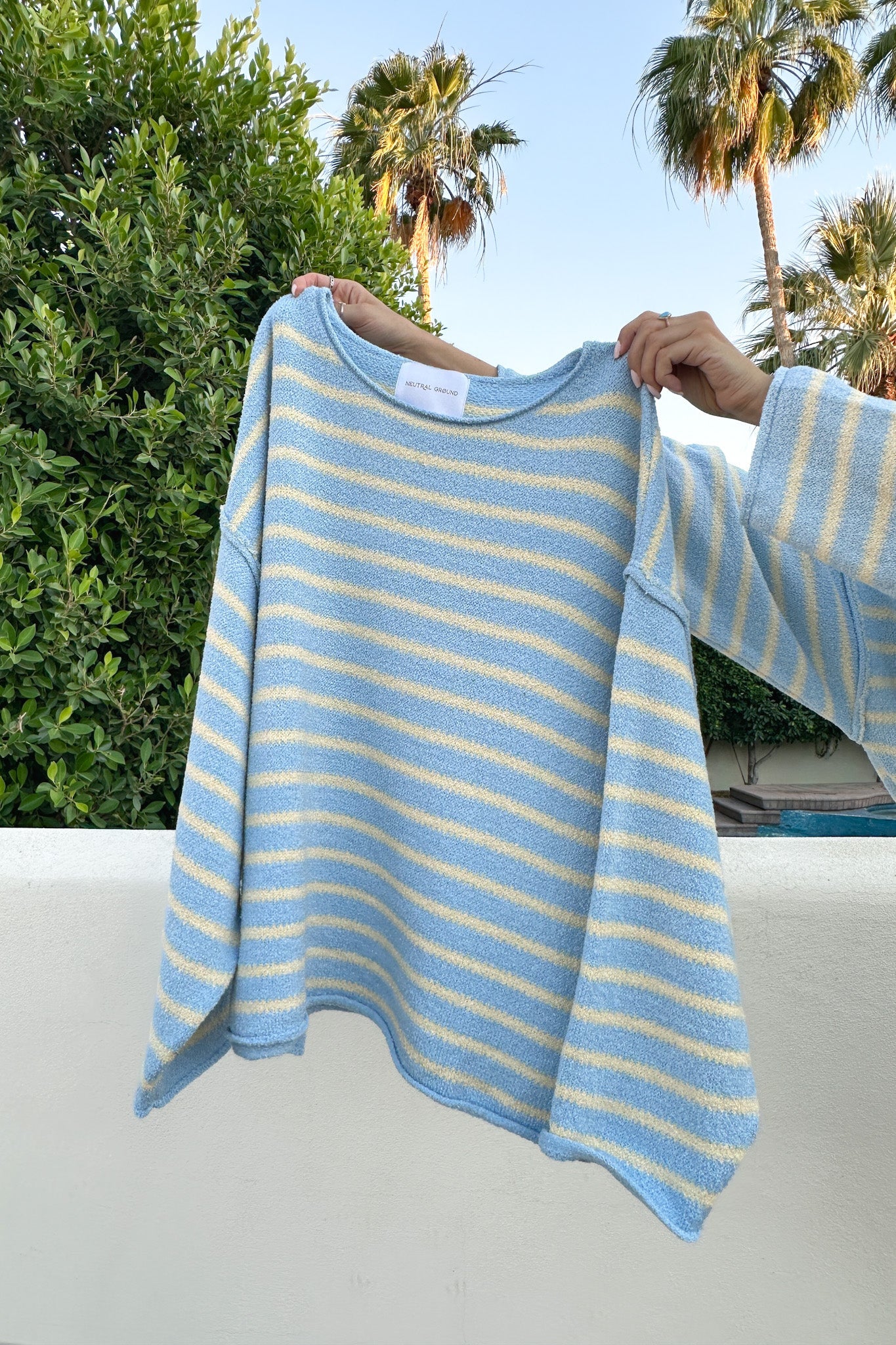 Endless Summer Oversized Sweater in Surf Blue
