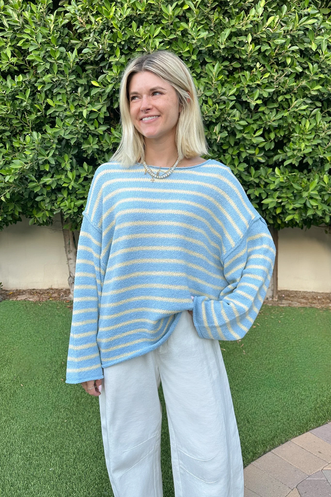 Endless Summer Oversized Sweater in Surf Blue - Image 4