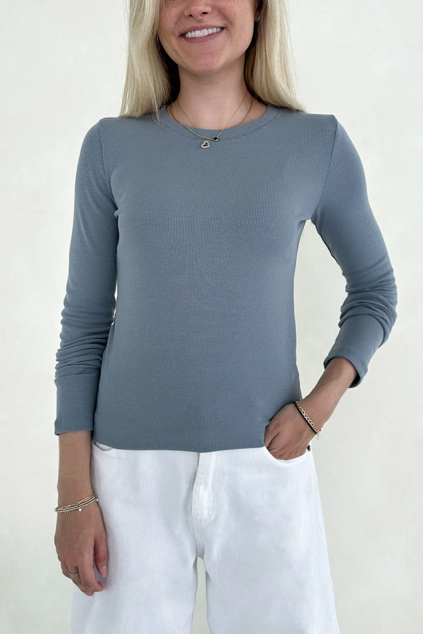 Everyday Layering Top in Pebble - Image 6