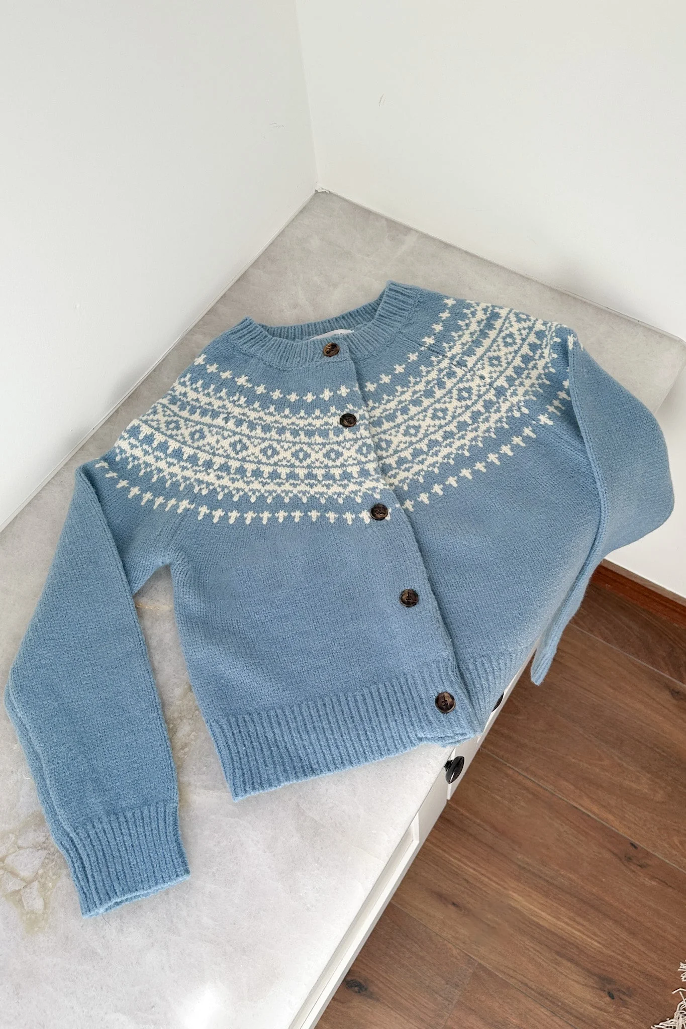 Evie Cardigan in Dusty Blue