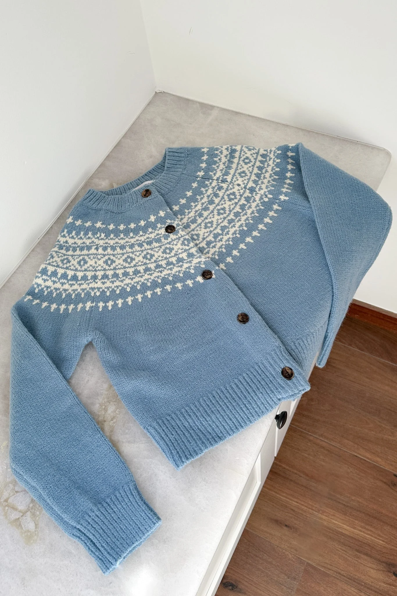 Evie Cardigan in Dusty Blue - Image 6