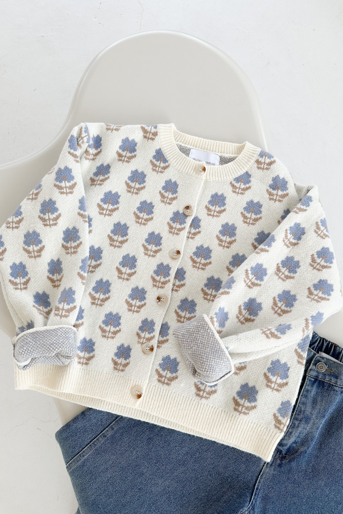Fallon Periwinkle Floral Cardigan