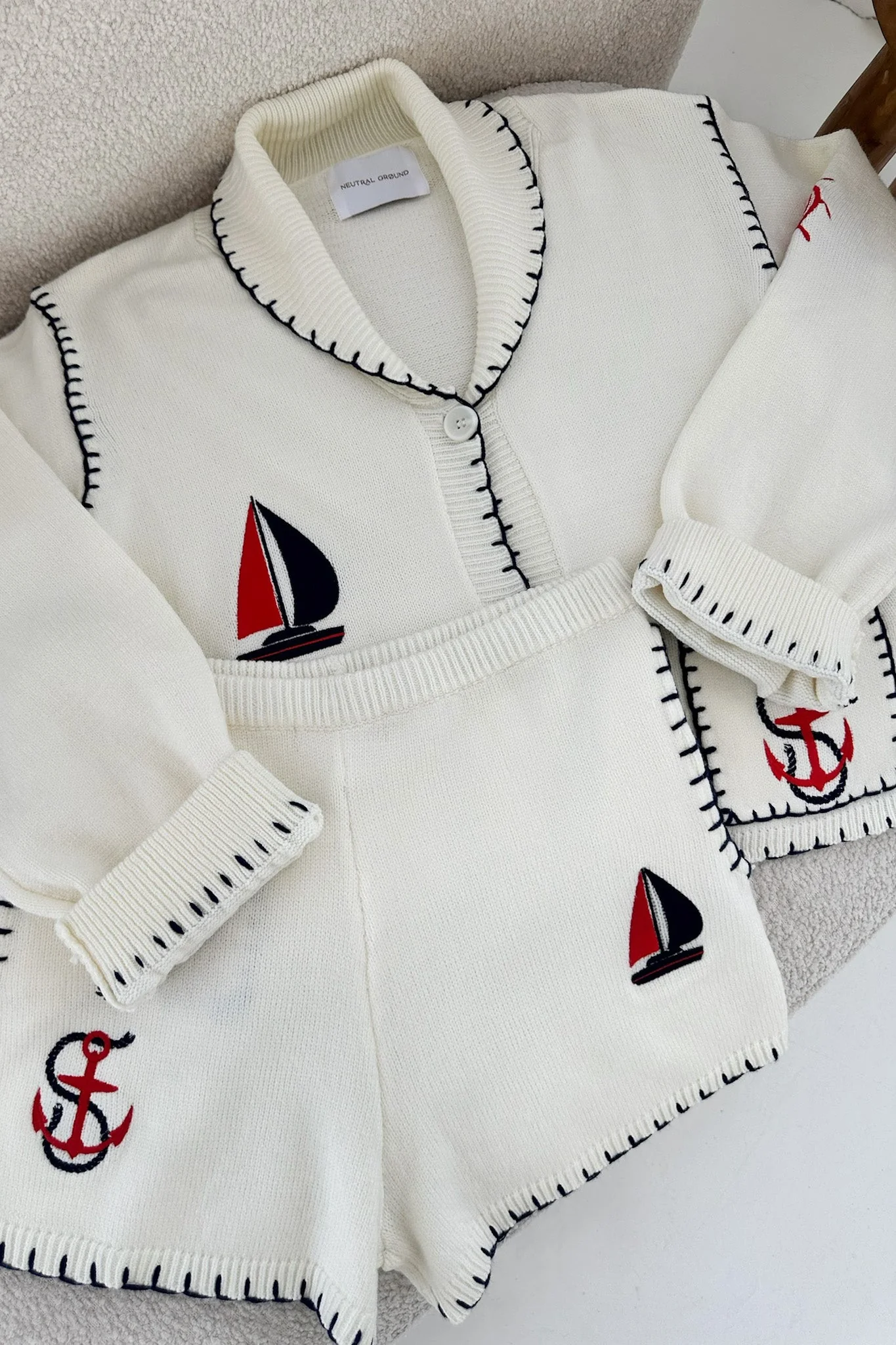 First Mate Embroidered Lightweight Knit Cardigan - Image 3