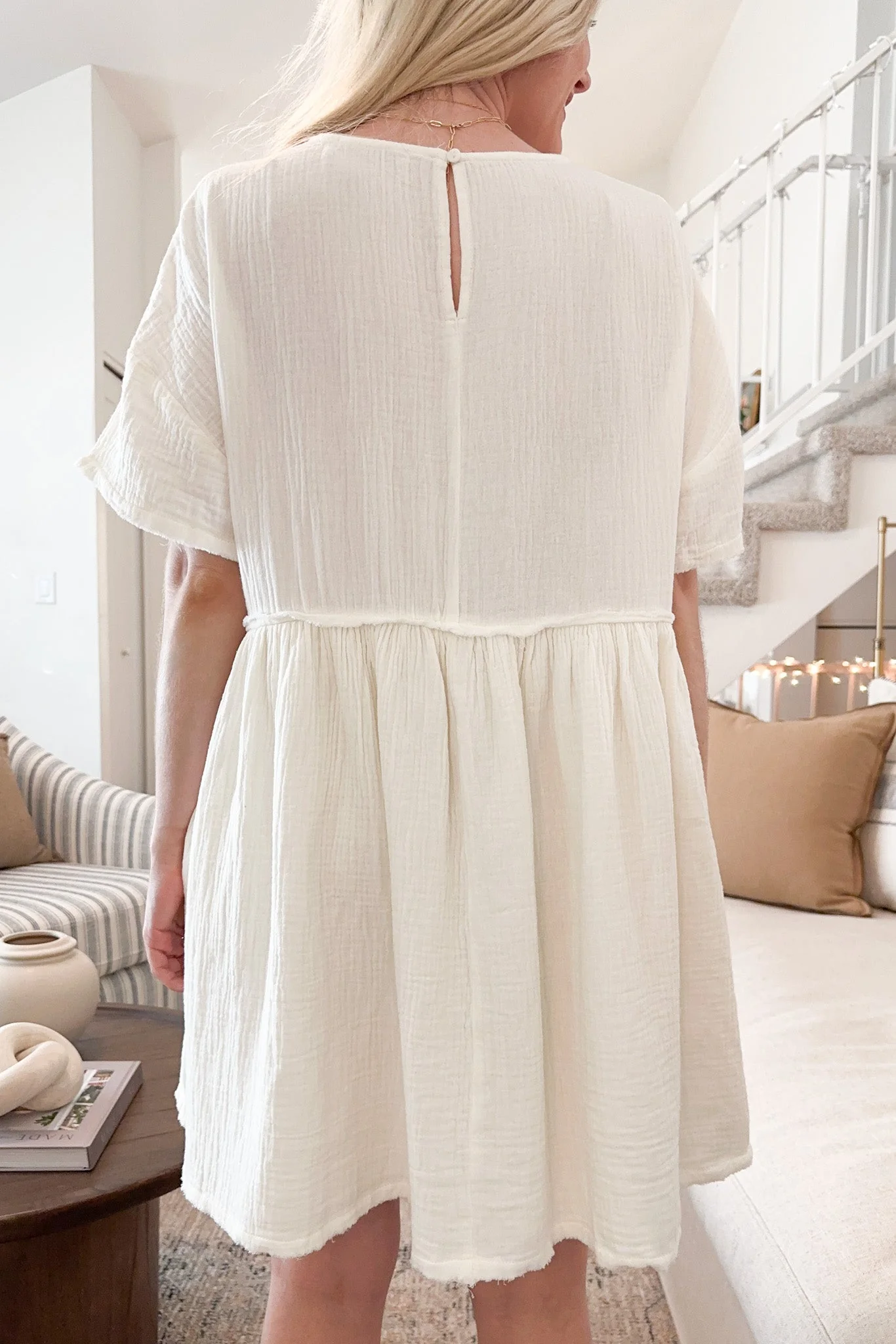 Free Falling Cotton Mini Dress - Image 4