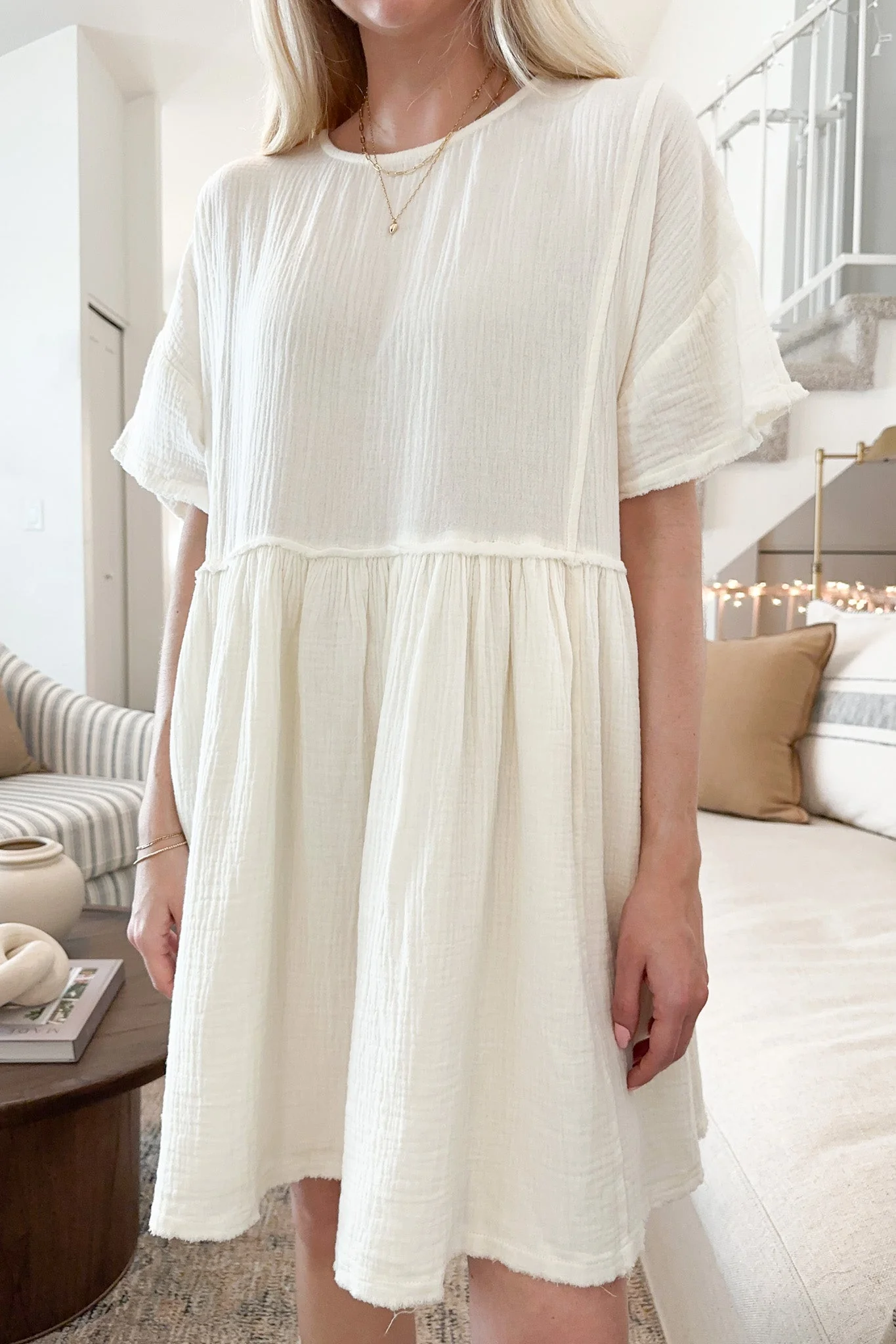 Free Falling Cotton Mini Dress - Image 6