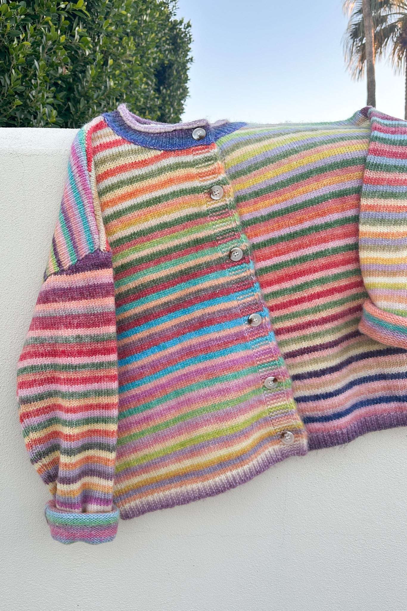 Free Falling Rainbow Knit Cardigan in Sunset - Image 4