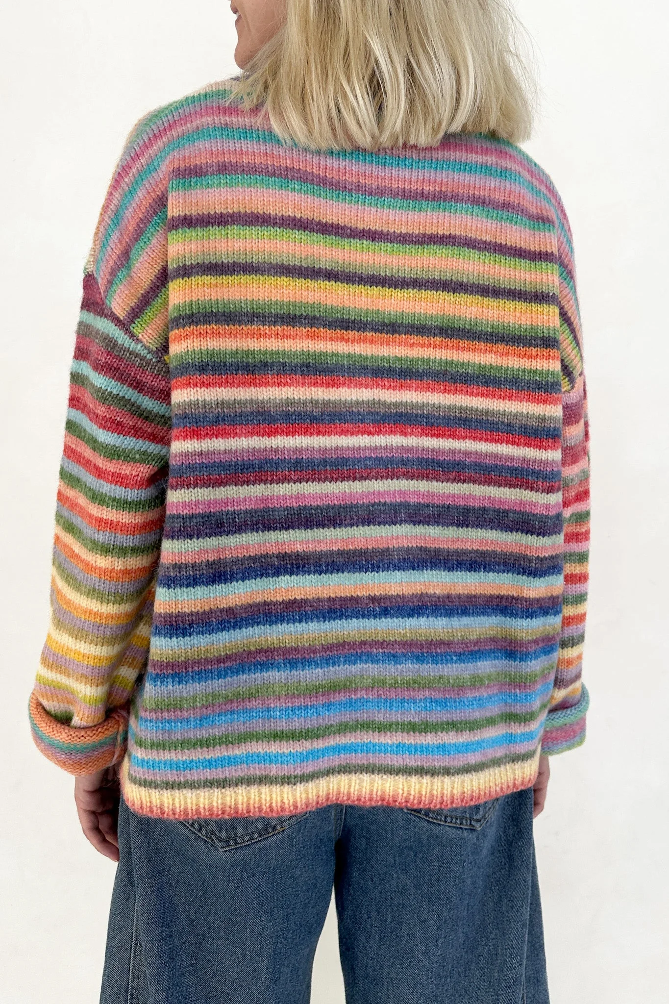 Free Falling Rainbow Knit Cardigan in Sunset - Image 7