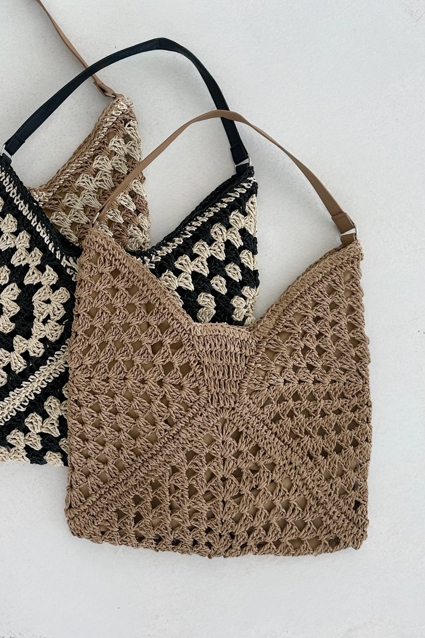 Getaway Crochet Shoulder Bag in Tan - Image 4