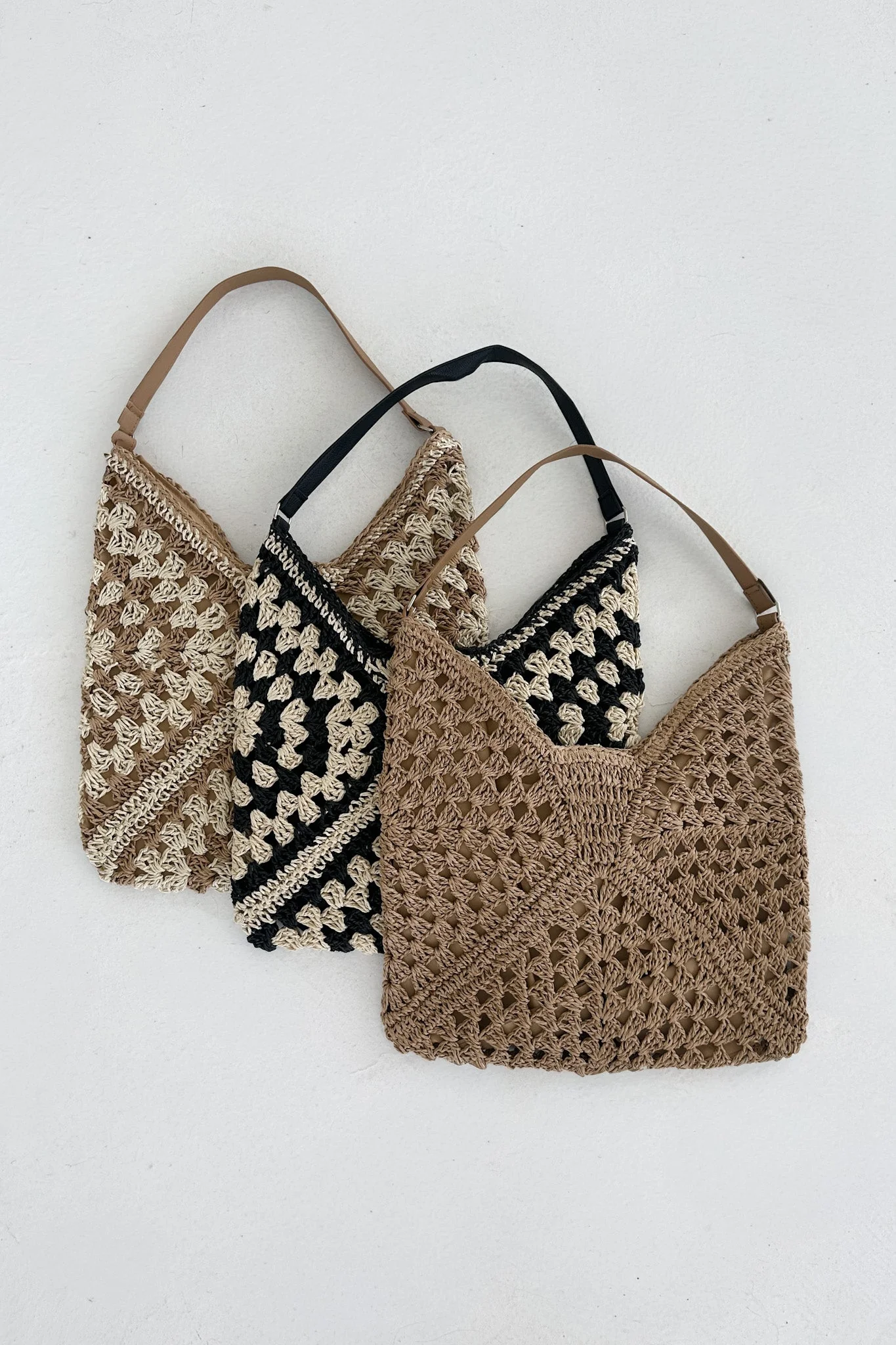 Getaway Crochet Shoulder Bag in Tan - Image 6