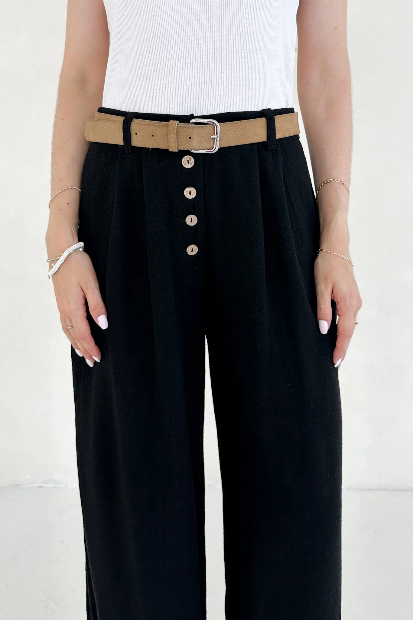Golden Hour Soft Linen High Waisted Palazzo Pants - Image 7