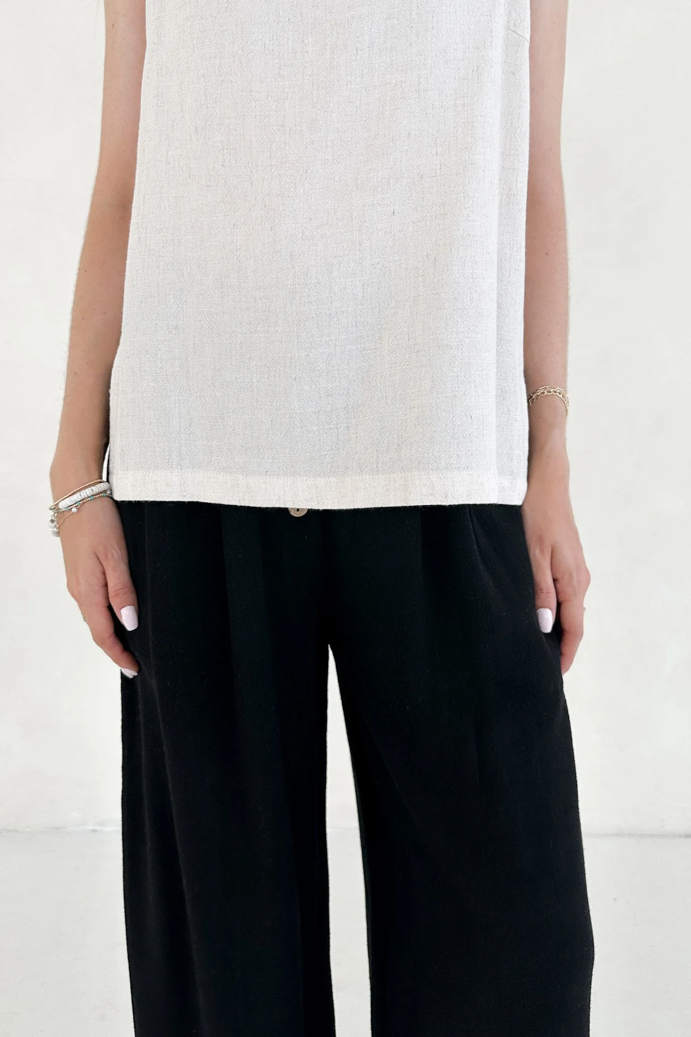Golden Hour Soft Linen High Waisted Palazzo Pants - Image 9