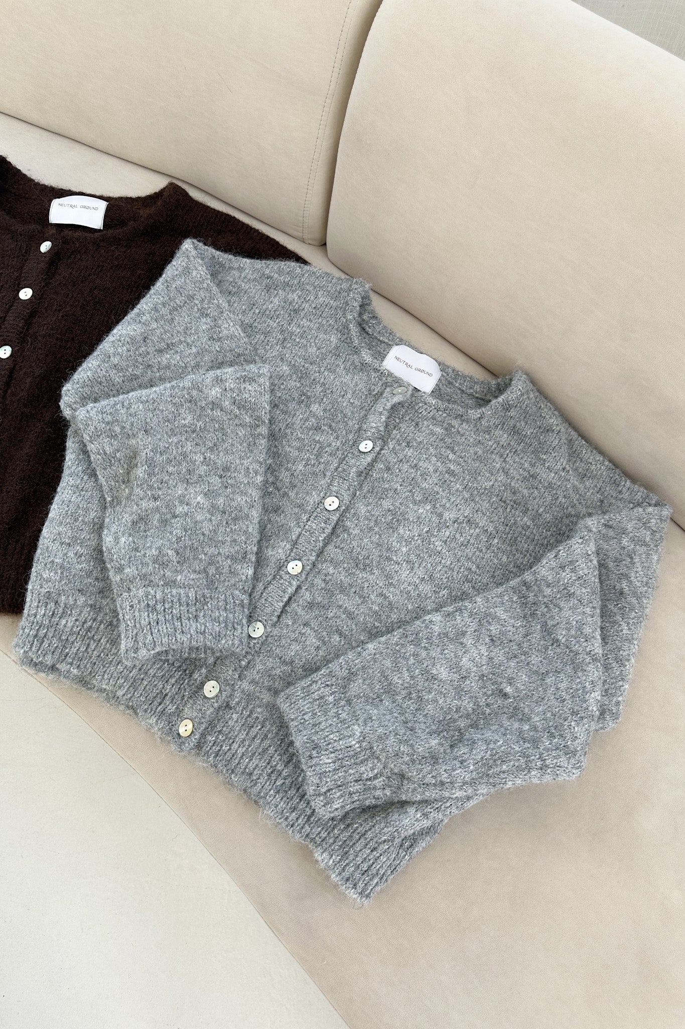 Grace Button Down Cardigan in Heather Grey - Image 5
