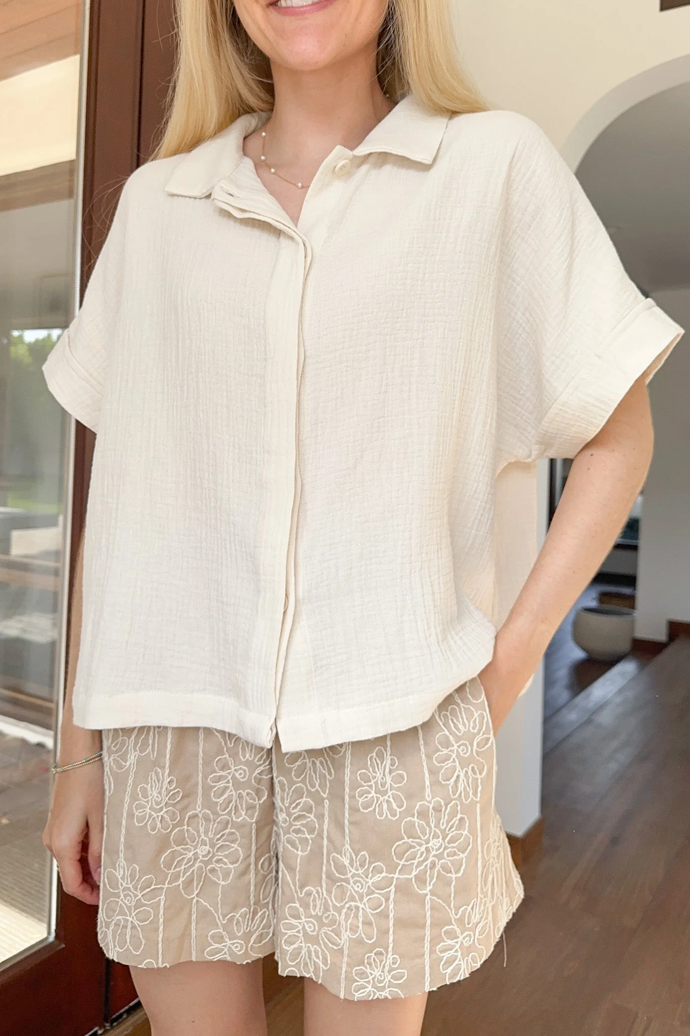 Happy Camper Cotton Gauze Shirt