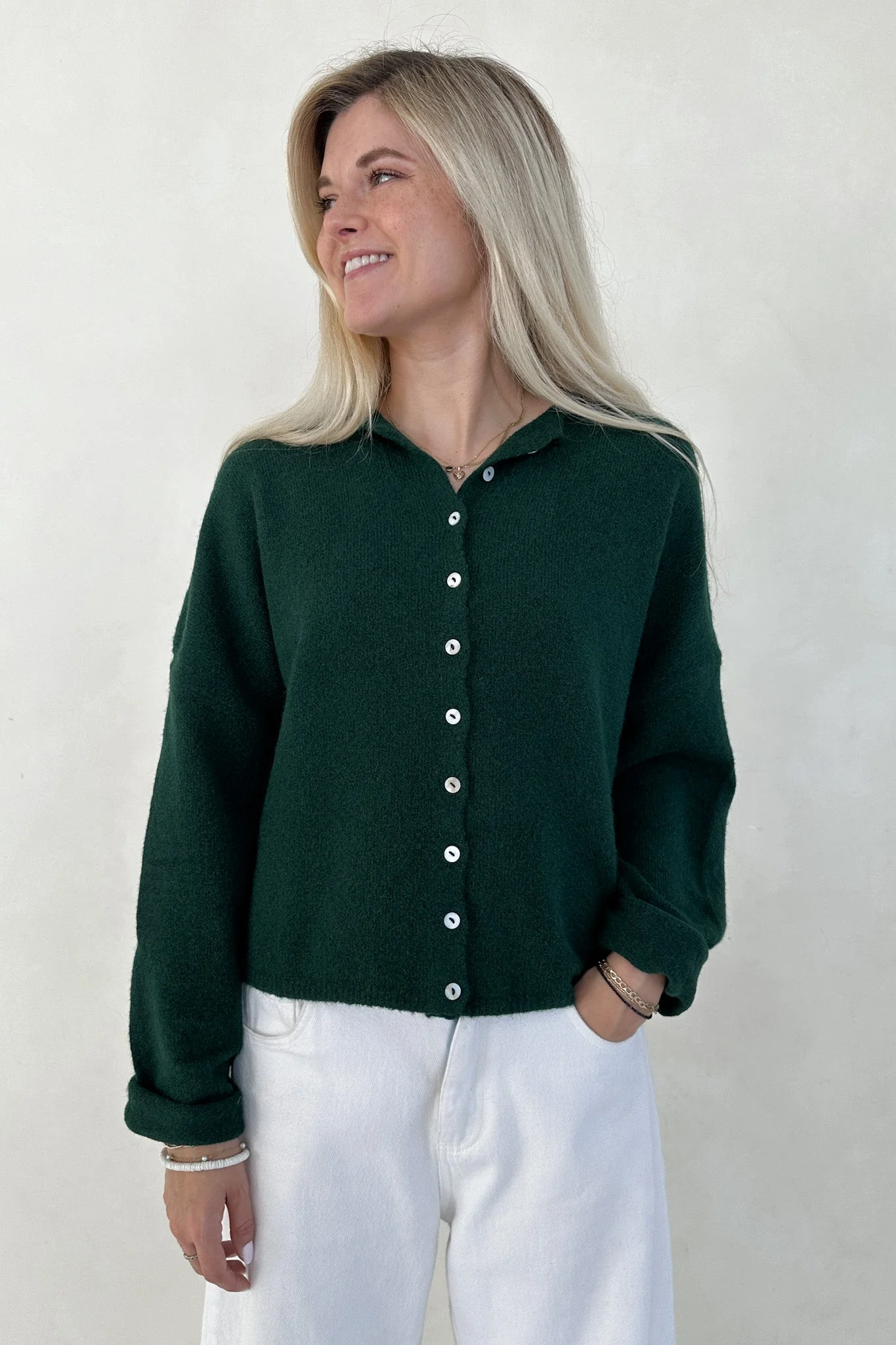 Haven Cardigan in Forest Green - Image 3