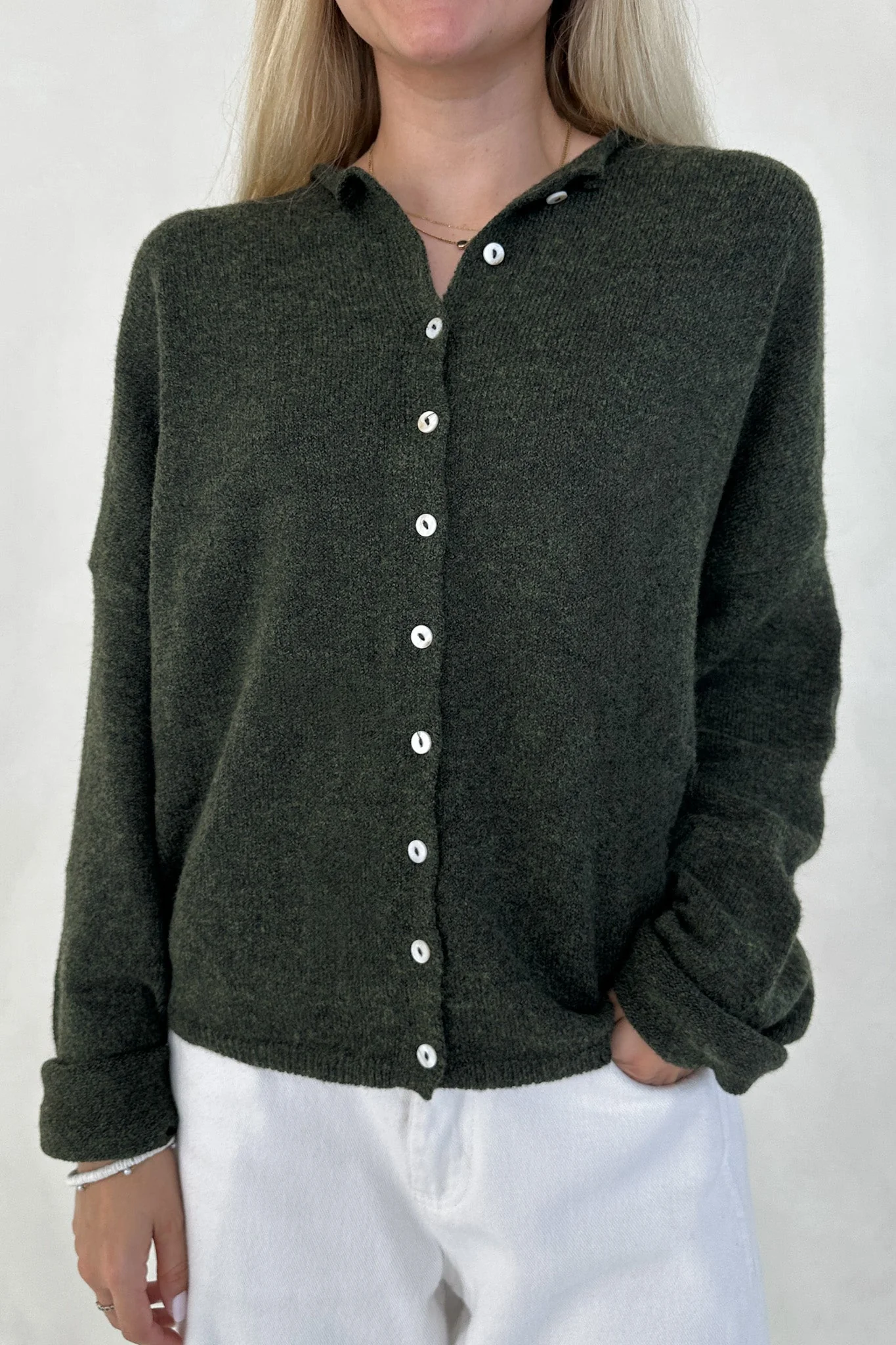 Haven Cardigan in Hunter Green