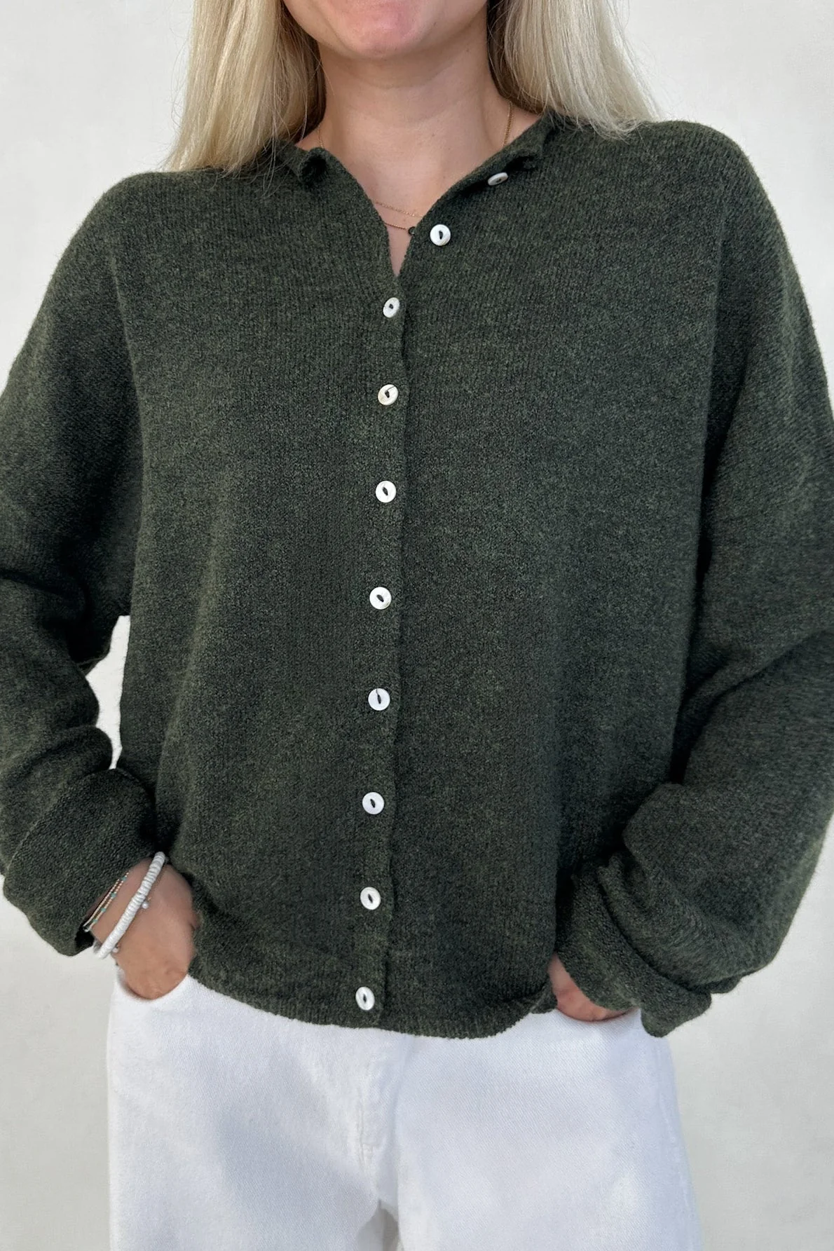 Haven Cardigan in Hunter Green - Image 2
