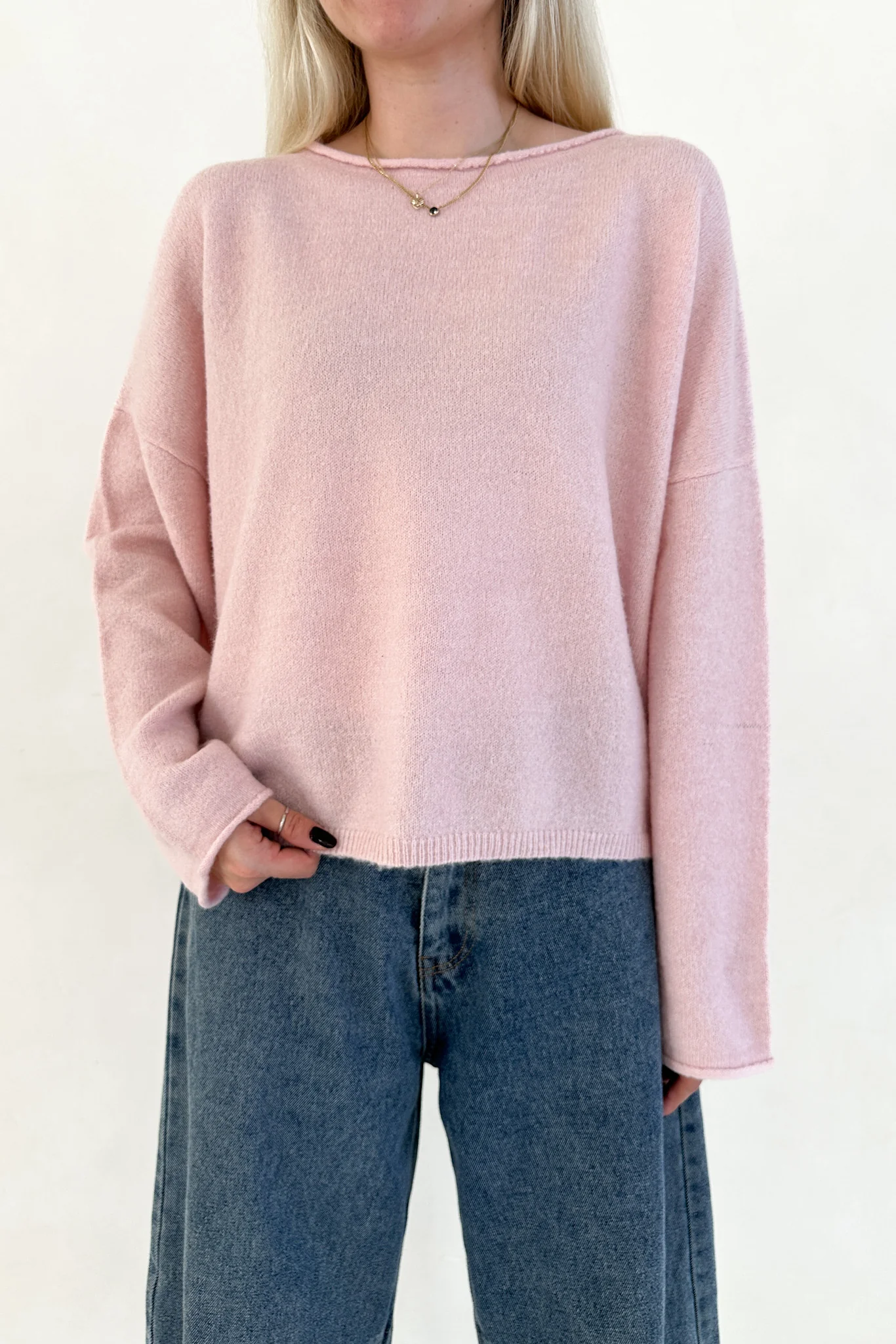 Haven Sweater in Baby Pink - Image 3