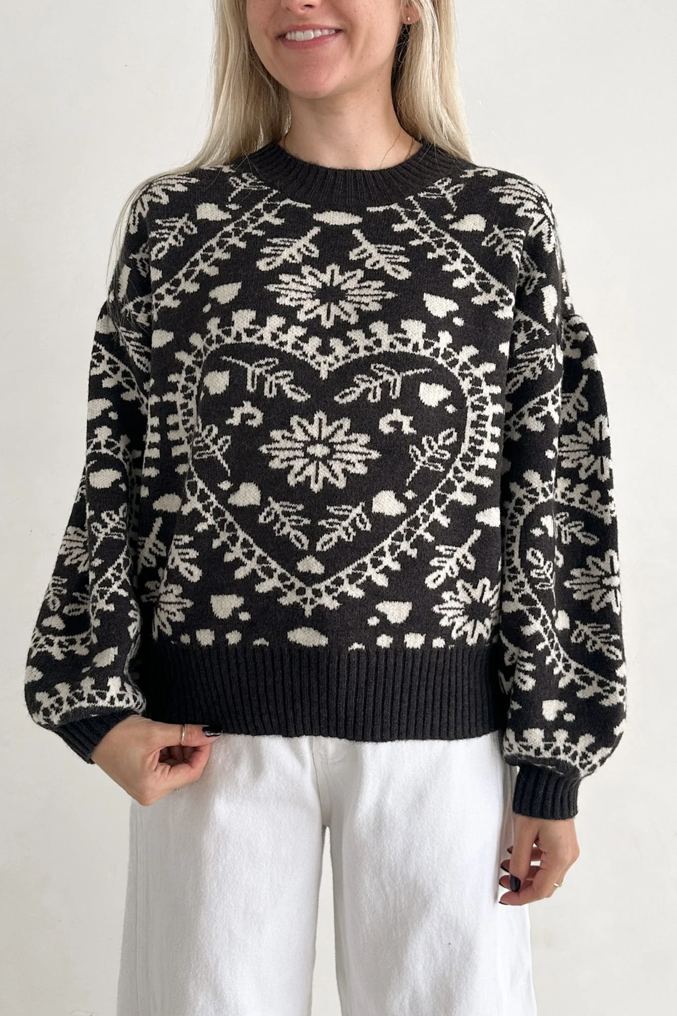 Heirloom Floral Faire Isle Knit Sweater