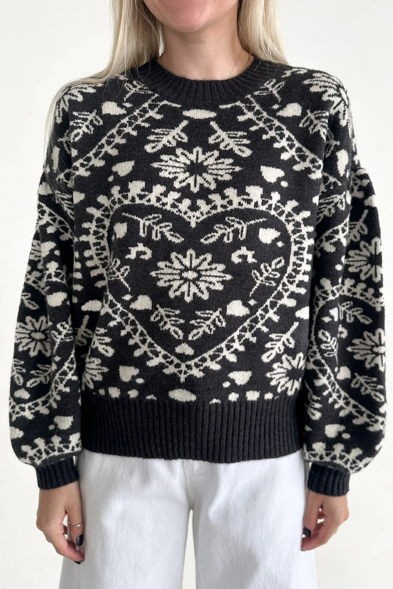 Heirloom Floral Faire Isle Knit Sweater - Image 2
