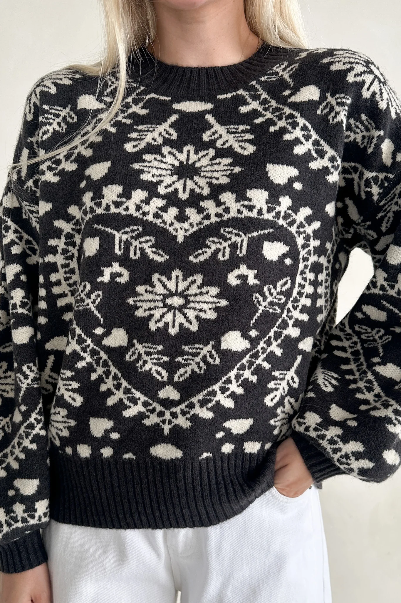 Heirloom Floral Faire Isle Knit Sweater - Image 3