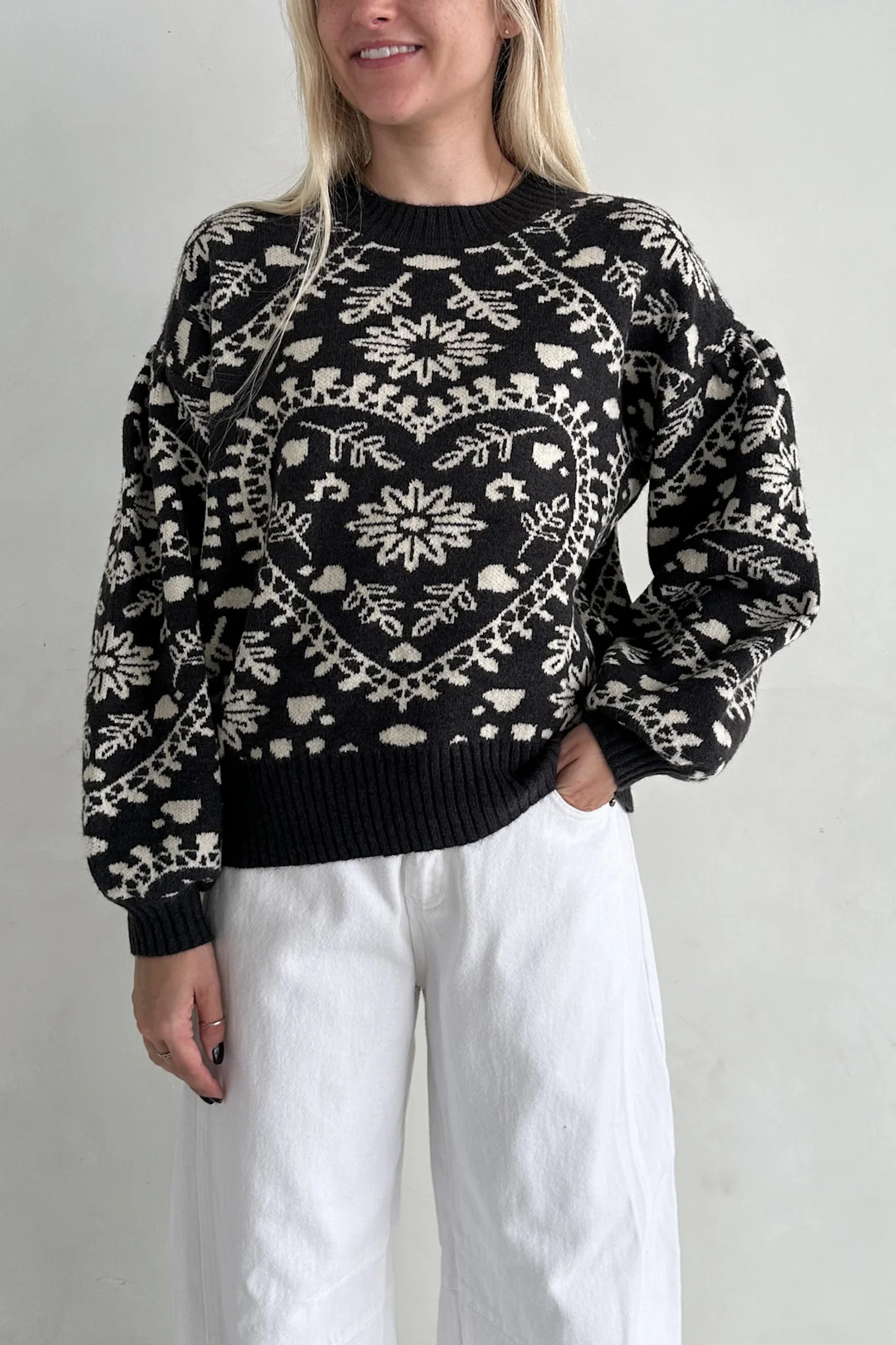 Heirloom Floral Faire Isle Knit Sweater - Image 4
