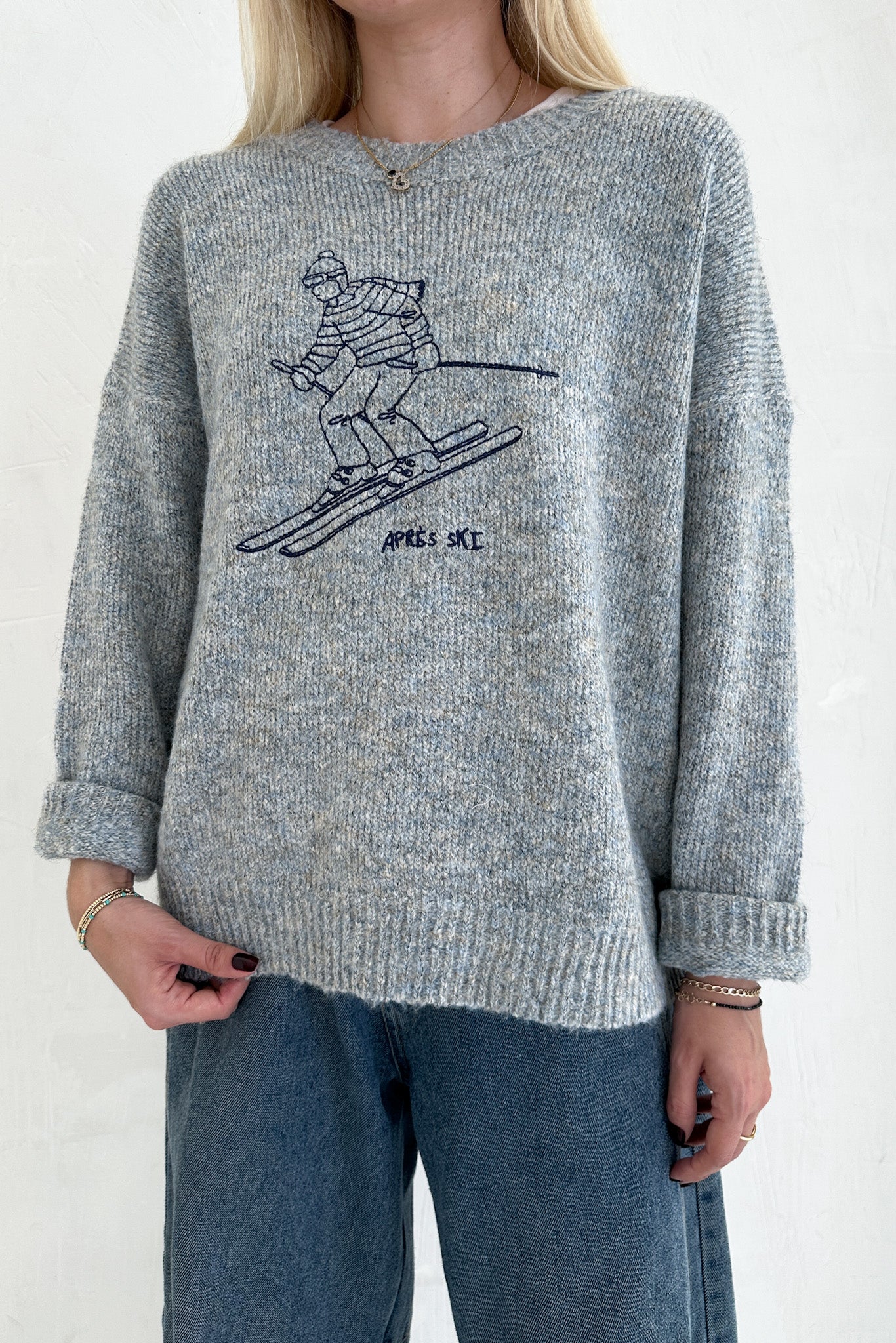 Hit the Slopes Embroidered Aprés Ski Knit Sweater