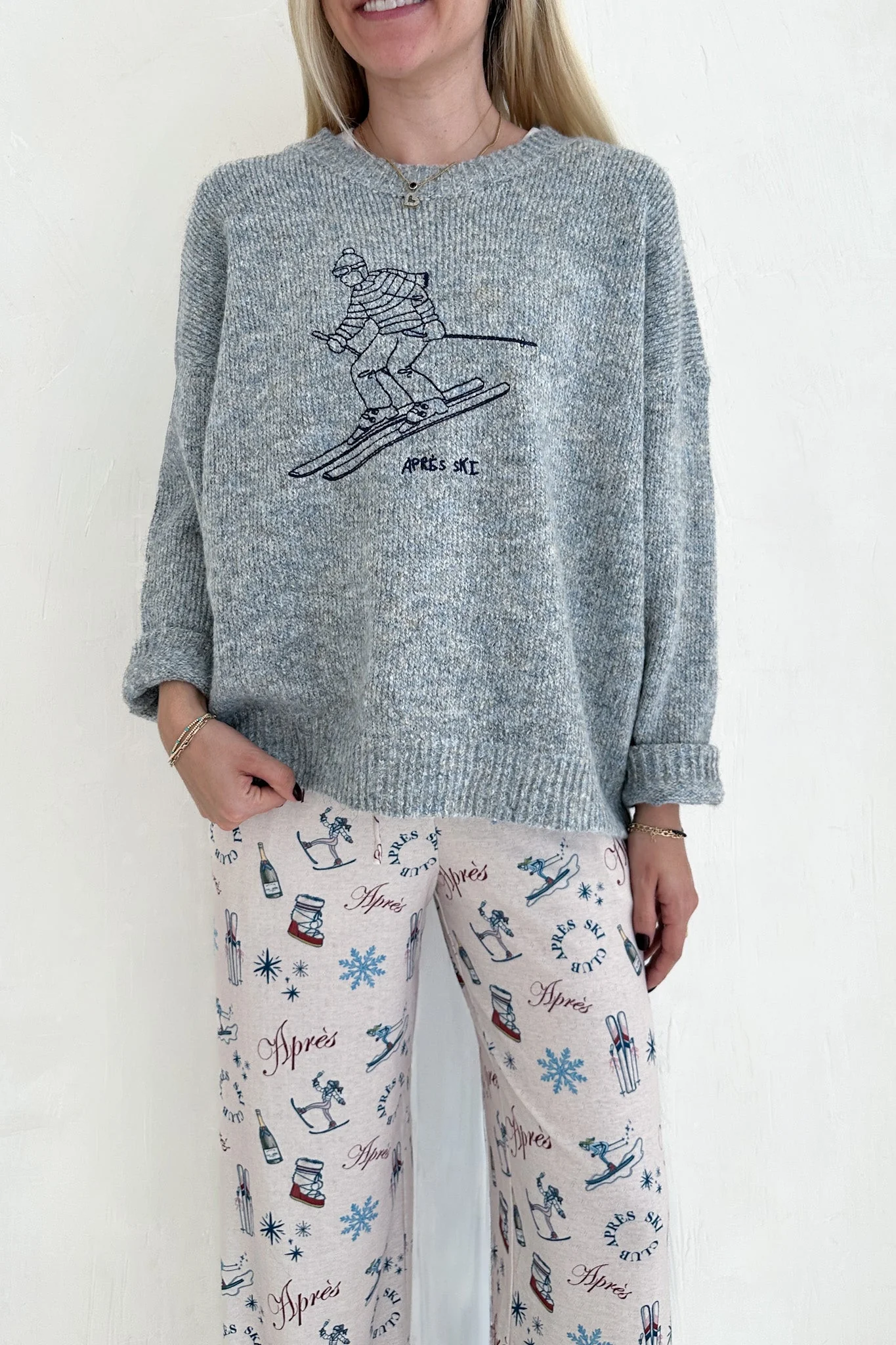 Hit the Slopes Embroidered Aprés Ski Knit Sweater - Image 4