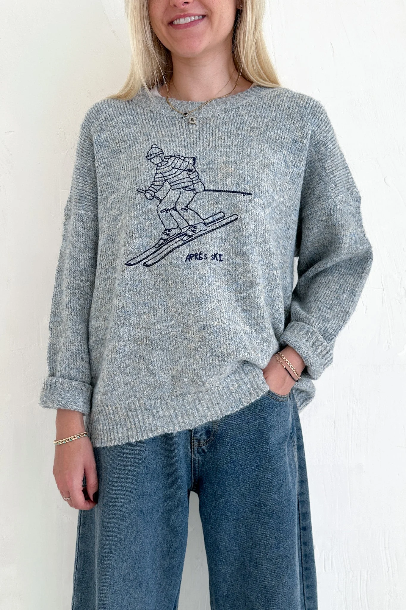 Hit the Slopes Embroidered Aprés Ski Knit Sweater - Image 9